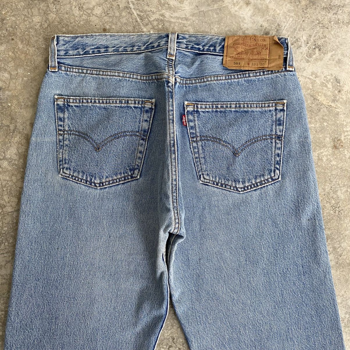 Levi's Size 32x29.5 Vintage Early 2000 Levis 501 Washed Blue Jeans Size US 32 / EU 48 - 11 Thumbnail