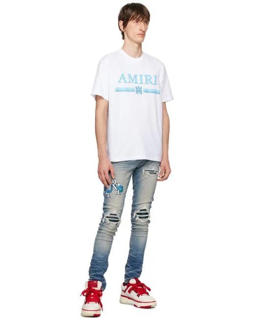 Amiri oc11z0225 Dragon Logo Embroidered Denim Size US 32 / EU 48 - 4 Thumbnail