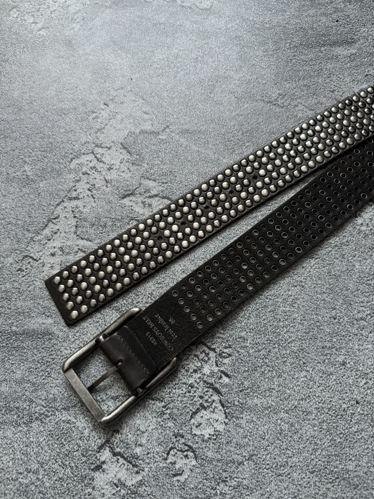Japanese Brand × Vintage Cowboys Belt 98cm real leather belt rhinestones vintage 90s Size ONE SIZE - 6 Thumbnail