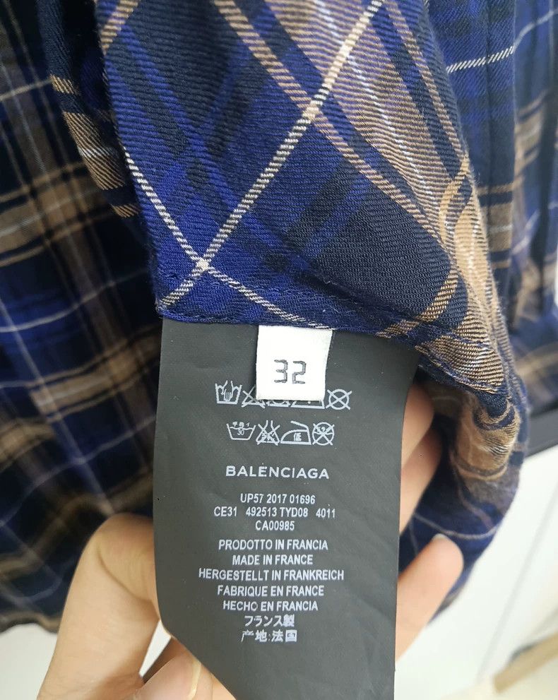 Balenciaga Balenciaga size 32 Checkered shirt, back large logo design Size S / US 4 / IT 40 - 4 Thumbnail