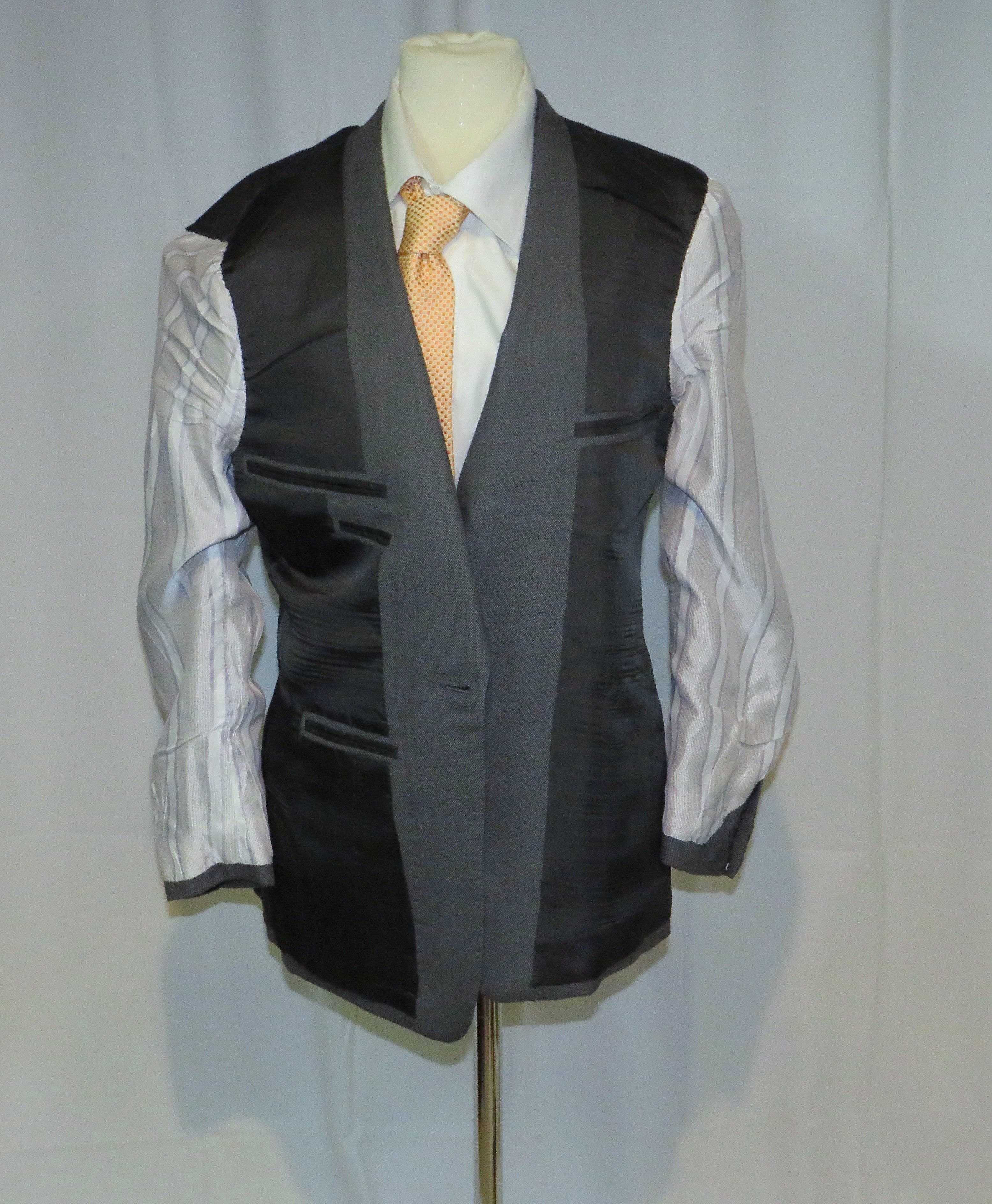 Huntsman Bespoke 2023 Gray Birdseye One Button Sport Coat 36S Size 36S - 10 Thumbnail
