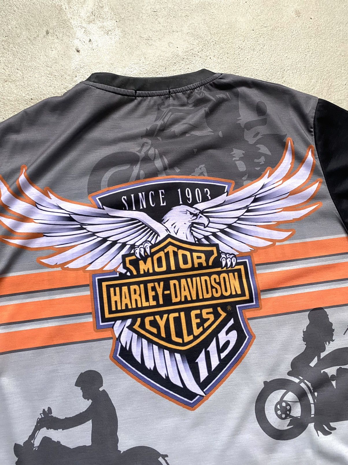 Harley Davidson Vintage Harley Davidson Tee Shirt Full Print Size US L / EU 52-54 / 3 - 10 Thumbnail