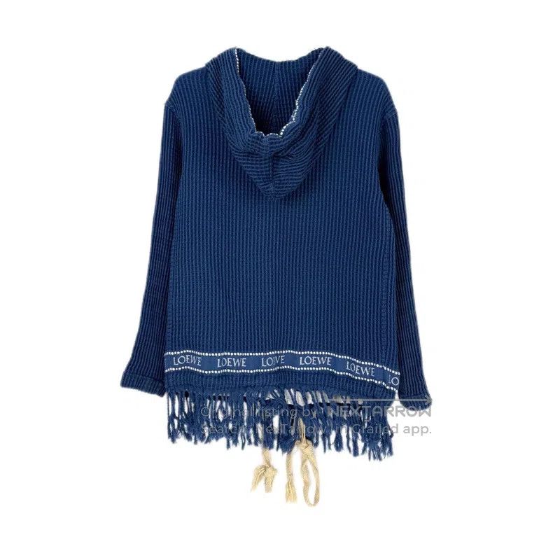 Loewe Loewe Blue letter fringed zip-up hooded sweatshirt Size US S / EU 44-46 / 1 - 2 Thumbnail