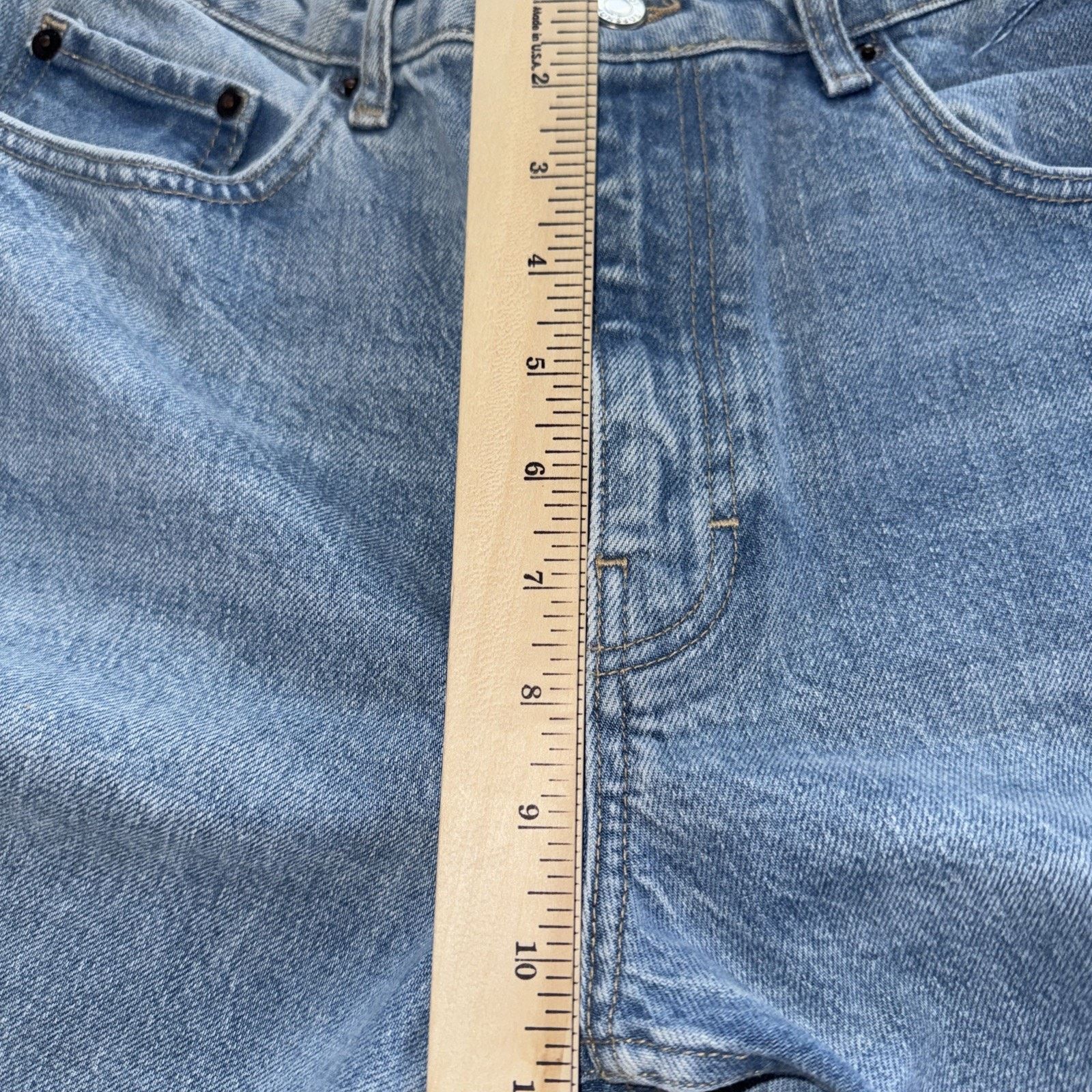 Topshop Frayed Raw Side Seam Jeans Sz 28x25 Light Wash Festival EUC Size 28" / US 6 / IT 42 - 3 Thumbnail