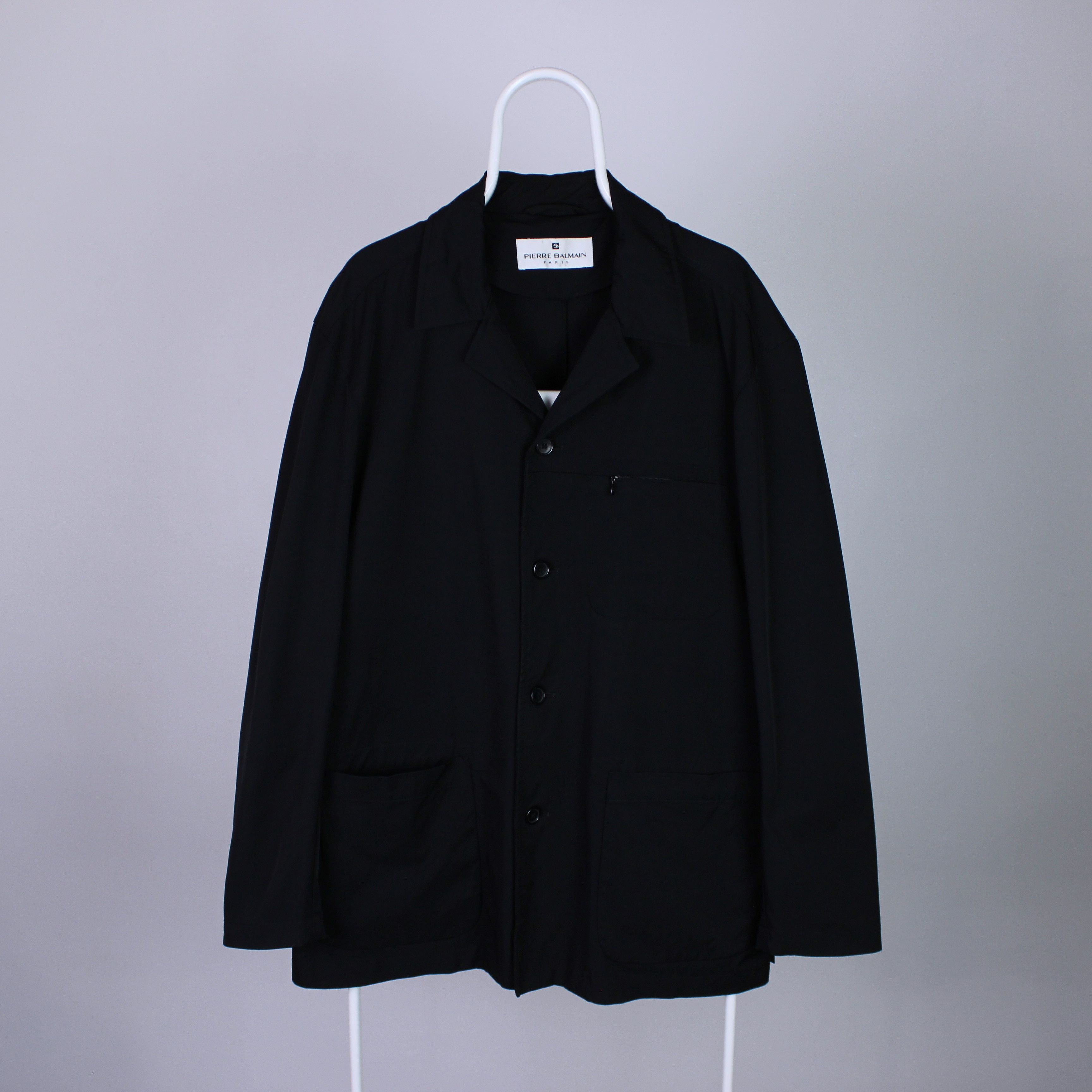 Pierre Balmain Pierre Balmain nylon vintage blazer L XL black Size US XL / EU 56 / 4 - 3 Thumbnail