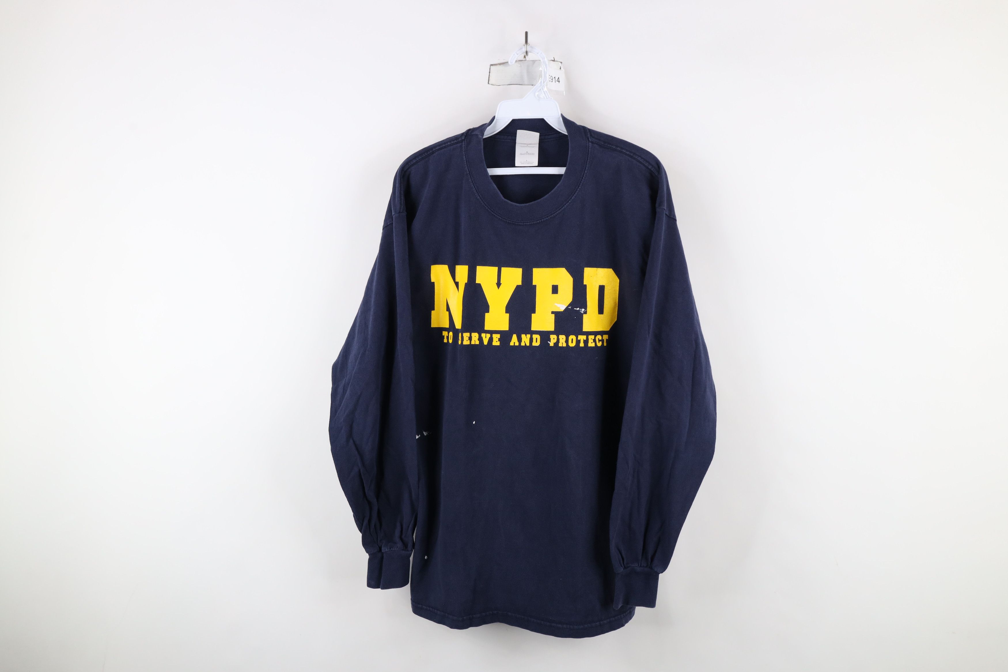 Vintage Vintage 90s Y2K NYPD New York Long Sleeve T-Shirt Blue Size US L / EU 52-54 / 3 - 1 Thumbnail