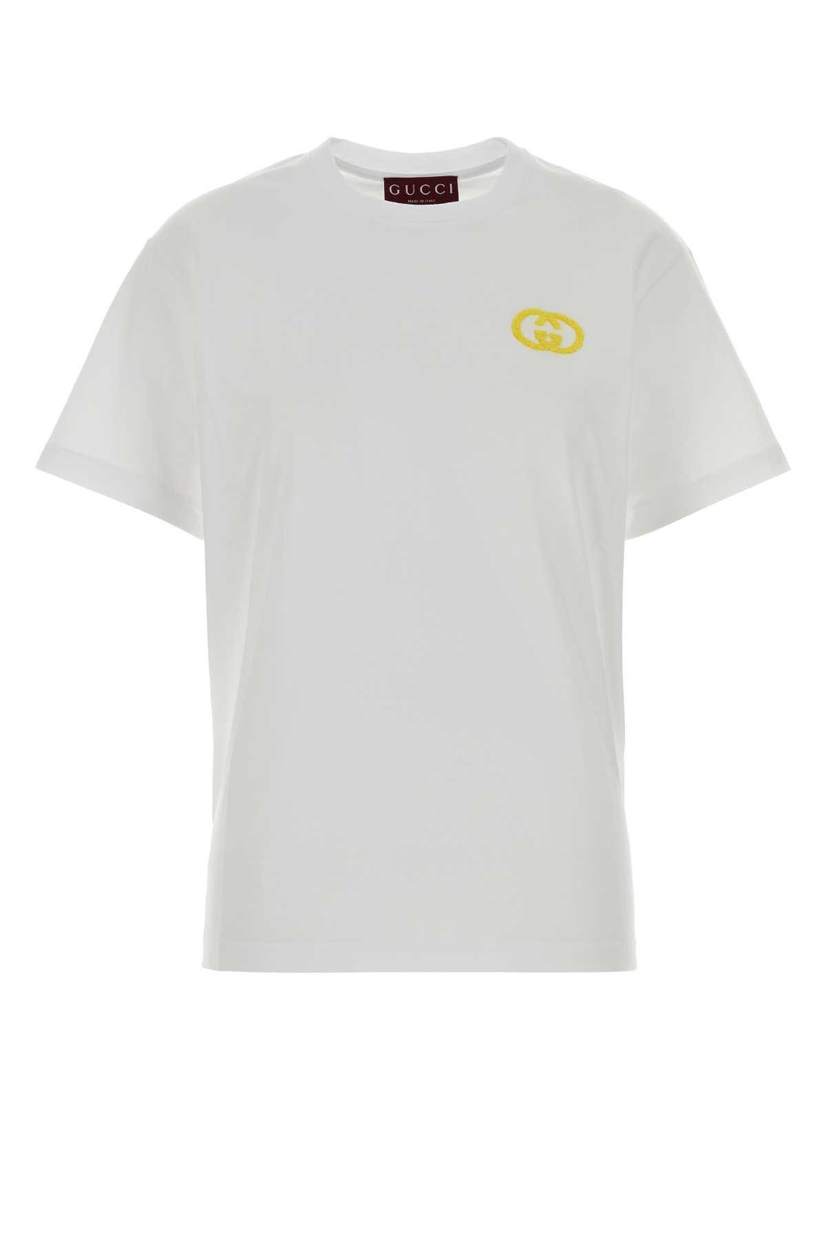 Gucci White Cotton T-Shirt Size L / US 10 / IT 46 - 1 Thumbnail