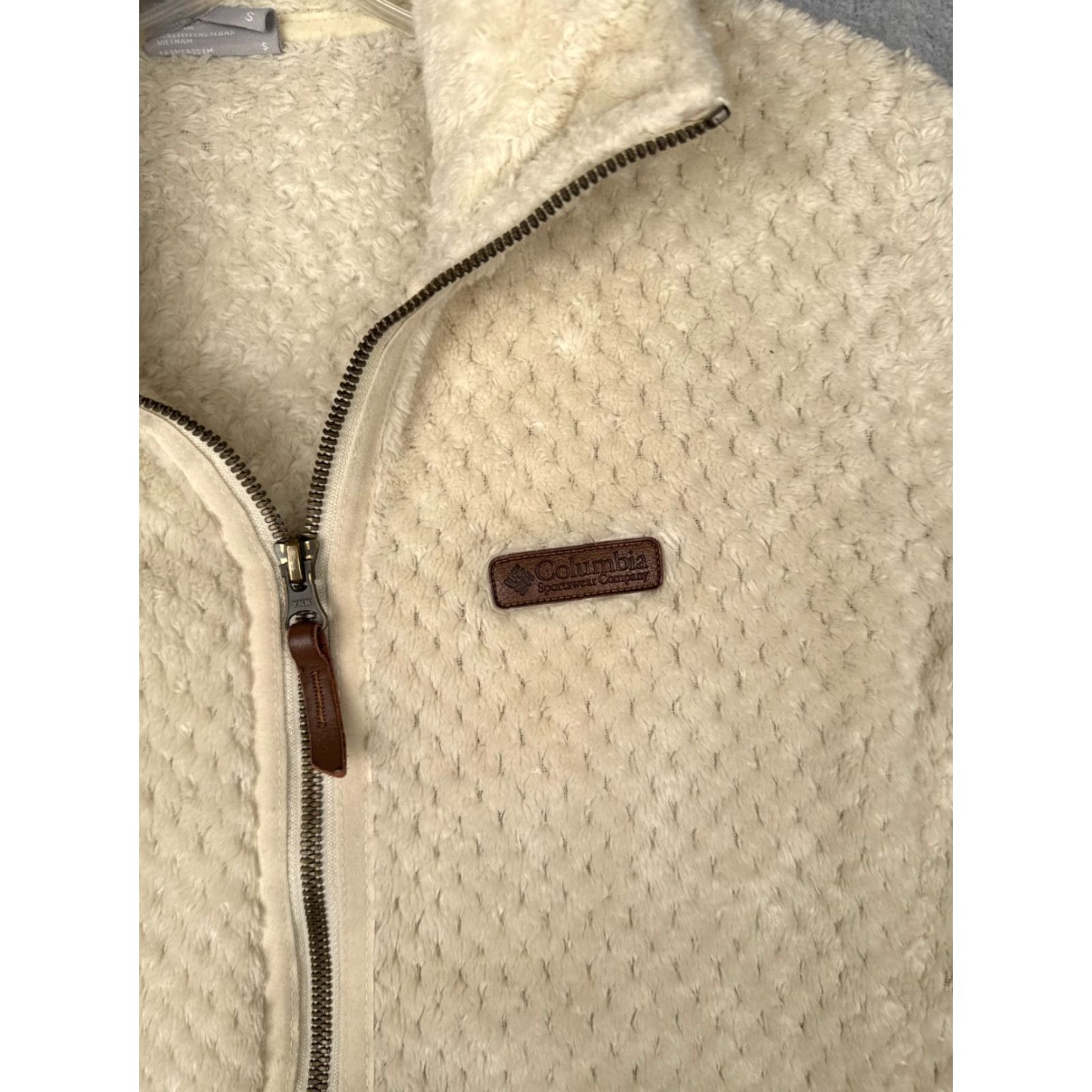 Vintage Columbia Jacket Women Small Ivory Full Zip Fleece Lightweight Outdoor Hiking Regular Fit Pocket Size S / US 4 / IT 40 - 7 Thumbnail