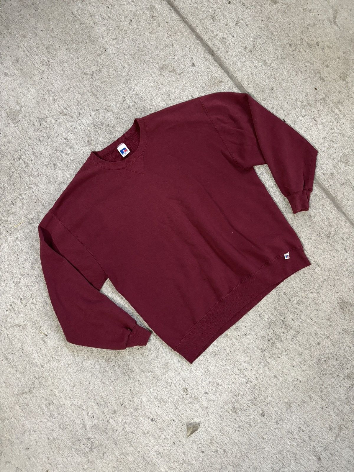 Russell Athletic × Vintage Burgundy BlankRussell athletic crewneck sweatshirt Size US L / EU 52-54 / 3 - 1 Thumbnail