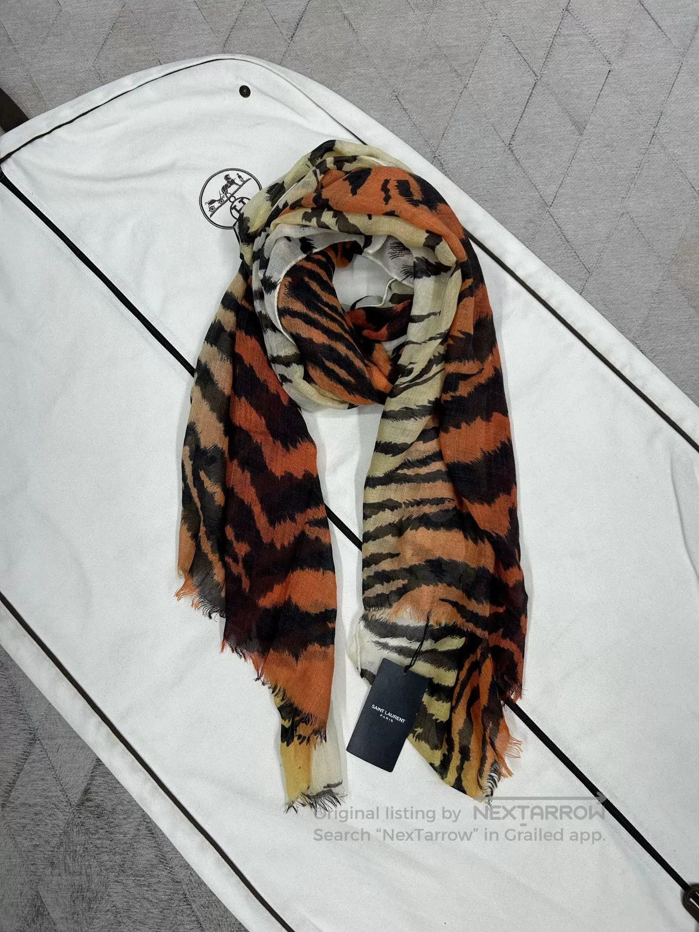 Saint Laurent Paris Saint Laurent Tiger Print Autumn Winter Scarf. Size ONE SIZE - 1 Thumbnail
