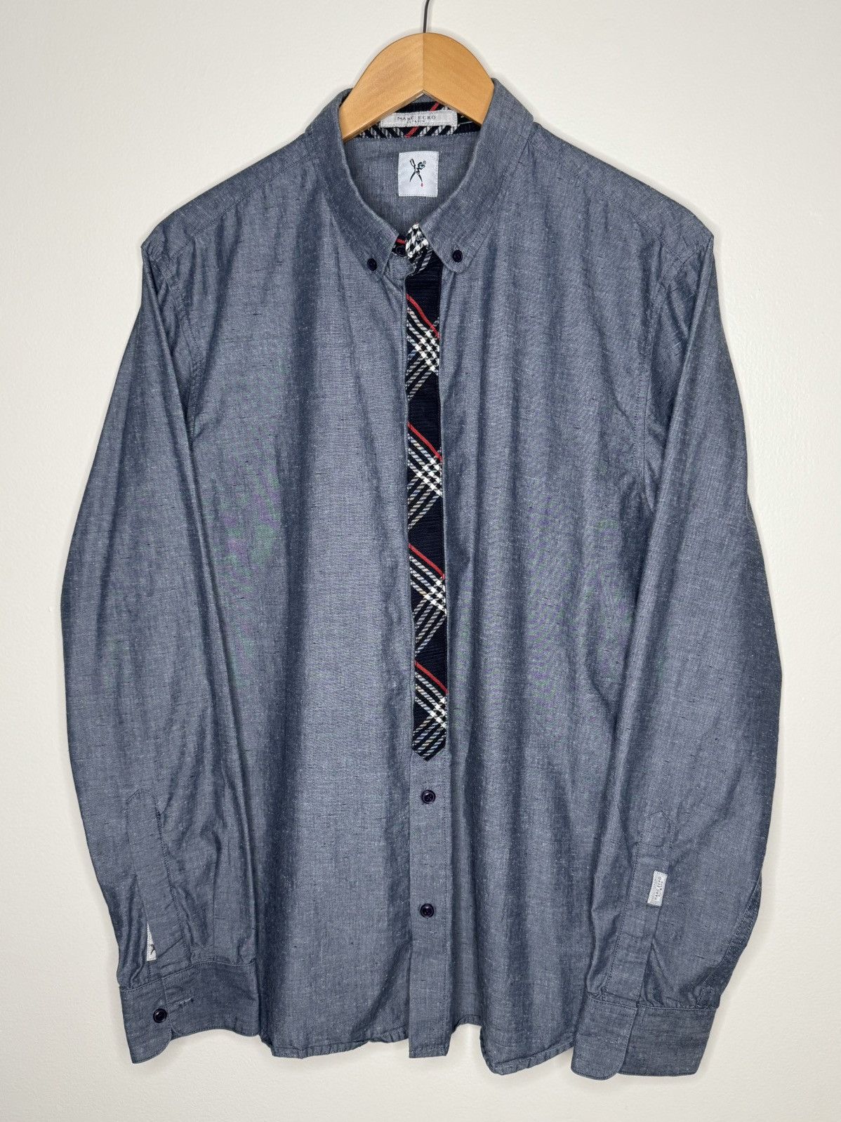 Marc Ecko Marc Ecko Cut & Sew Men’s Button-Up Shirt Plaid Trim Casual Size US L / EU 52-54 / 3 - 1 Thumbnail