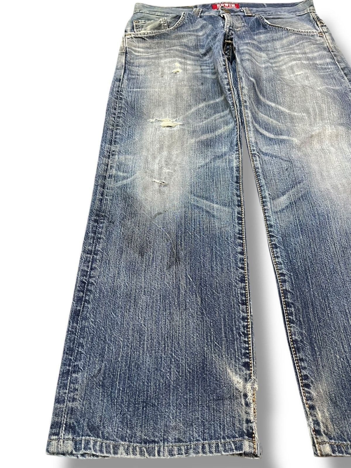 Edwin × Japanese Brand Vintage Edwin XV Baggy Ripped Grunge Denim Size US 32 / EU 48 - 3 Thumbnail