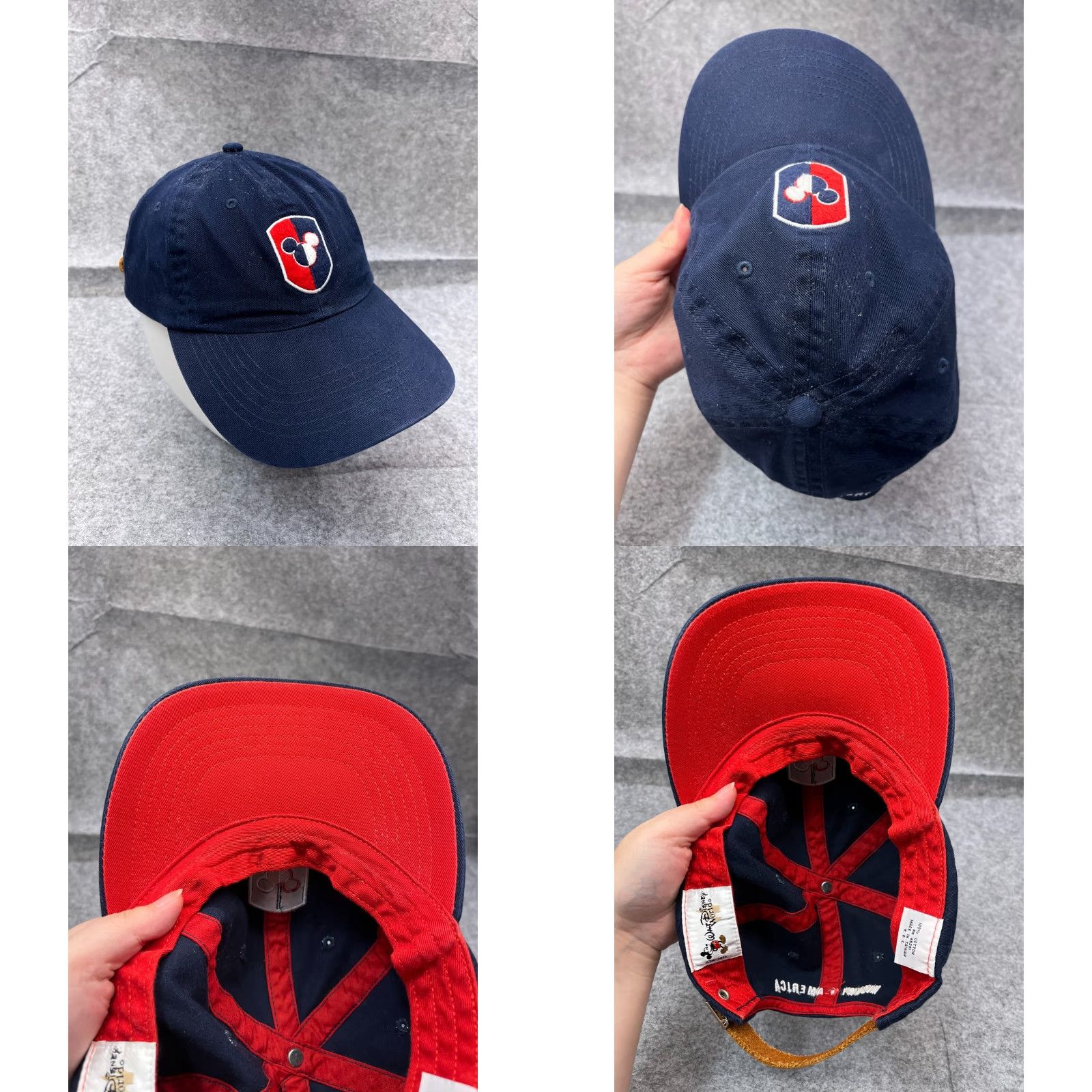 Disney VINTAGE Disney Mickey World Hat Cap Strap Back Adult Blue 100% Cotton Baseball Cap Unisex Adults Adjustable Twill, USA, 80s 90s Mickey Mouse Mens Size ONE SIZE - 8 Thumbnail