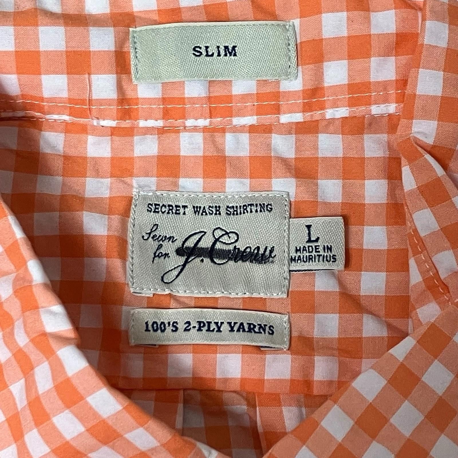 J.Crew J Crew Shirt Mens L Orange Plaid Button Down Pumpkin BJ745 Size US L / EU 52-54 / 3 - 7 Thumbnail