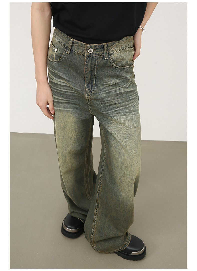 Vintage American retro washed men's loose straight leg jeans Size US 32 / EU 48 - 4 Thumbnail