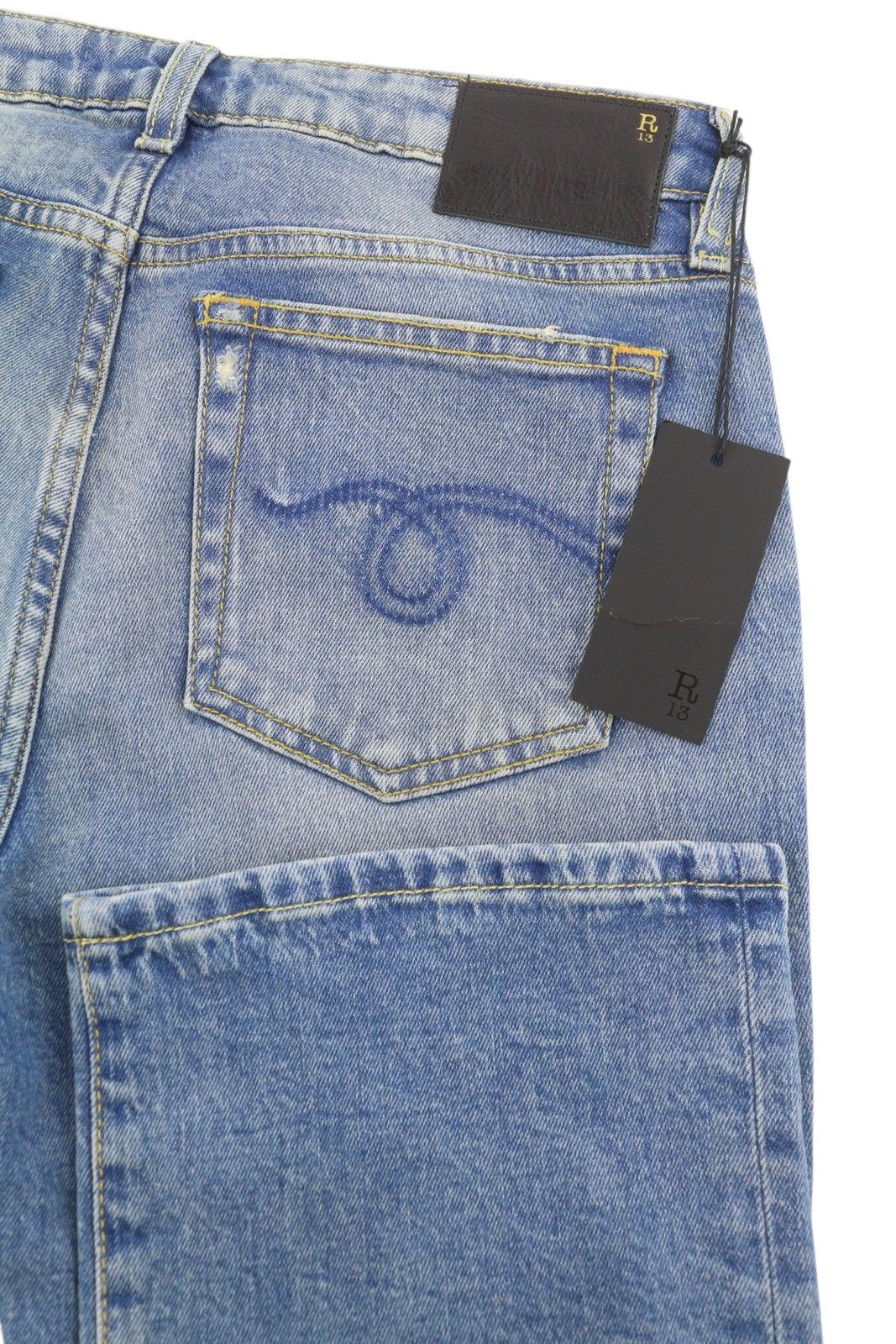 R13 KICK FIT 28 Jasper Stretch Washed Faded Ankle Cropped 86332 Size 28" / US 6 / IT 42 - 6 Thumbnail