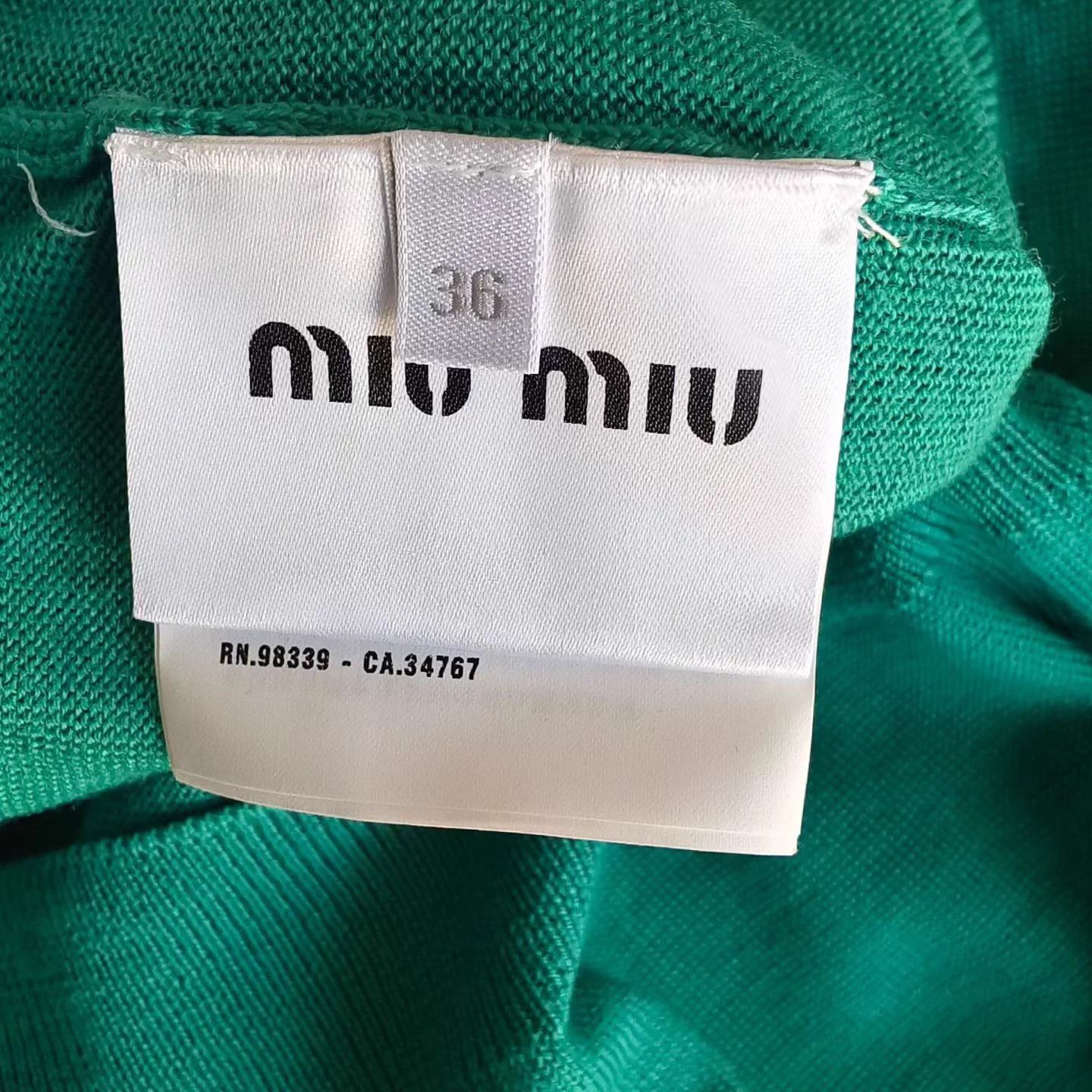 Miu Miu MIU MIU Ruffled Green Sweater 99 New Size XS / US 0-2 / IT 36-38 - 4 Thumbnail
