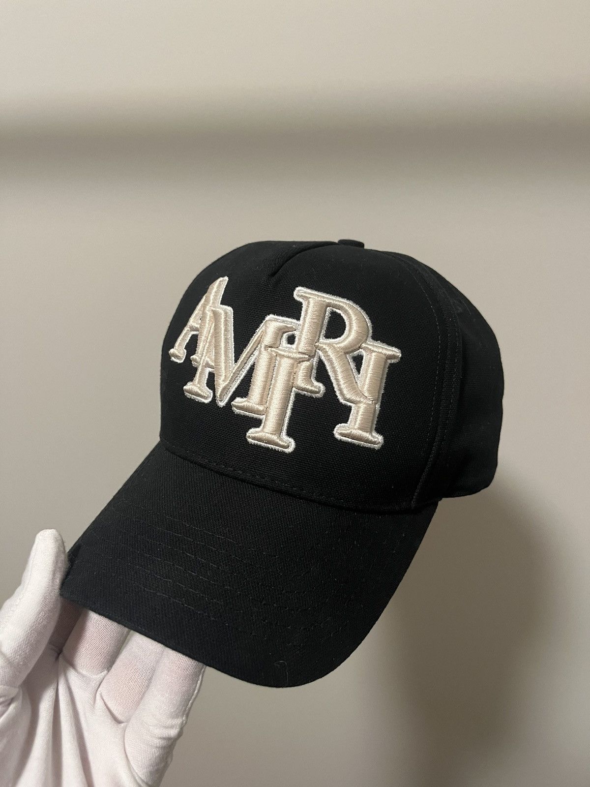 Amiri Black Staggered 'AMIRI' Canvas Cap Size ONE SIZE - 1 Thumbnail