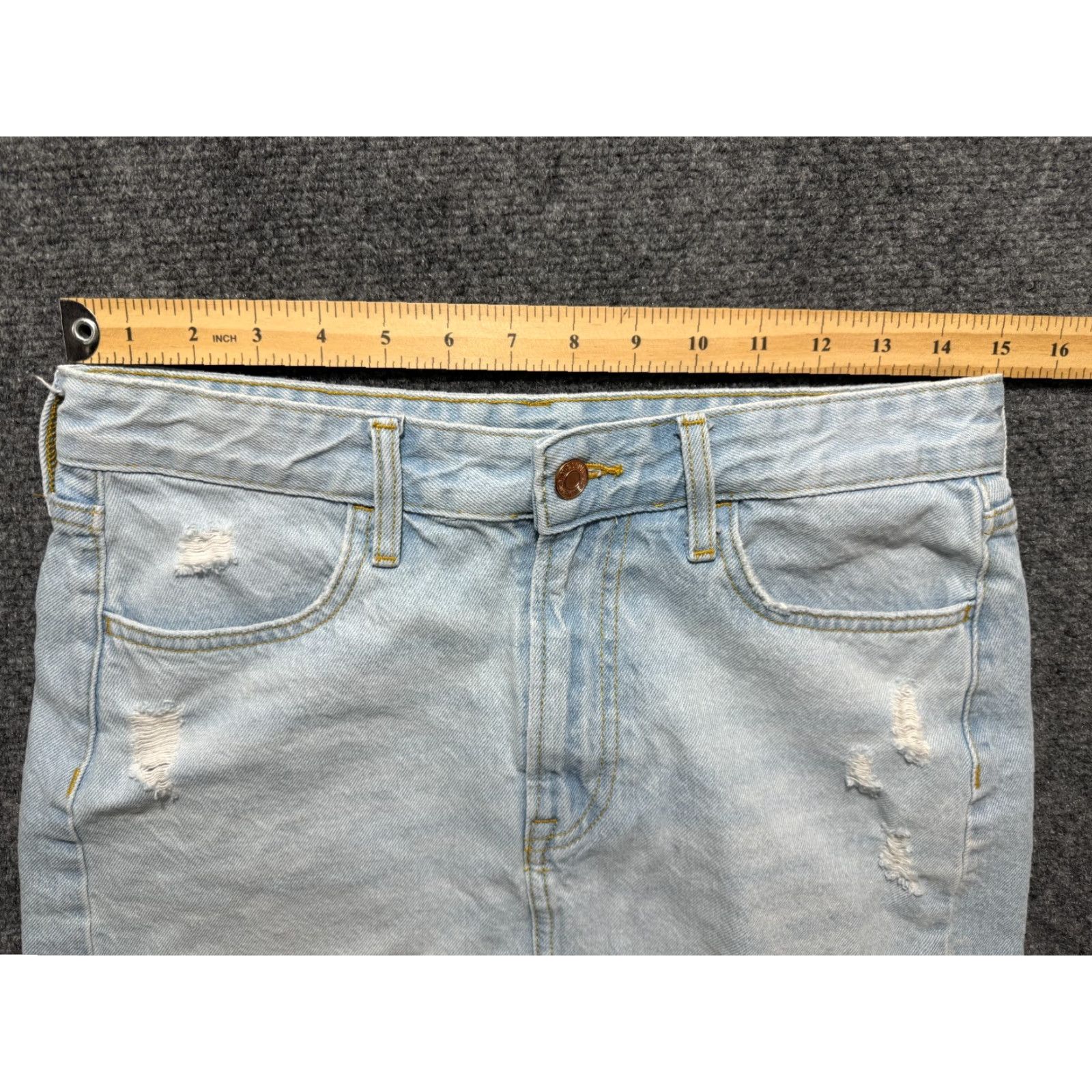 H&M H & M Womens Distressed Jean Skirt Size 6 Blue Denim Light Wash Size 28" / US 6 / IT 42 - 4 Thumbnail