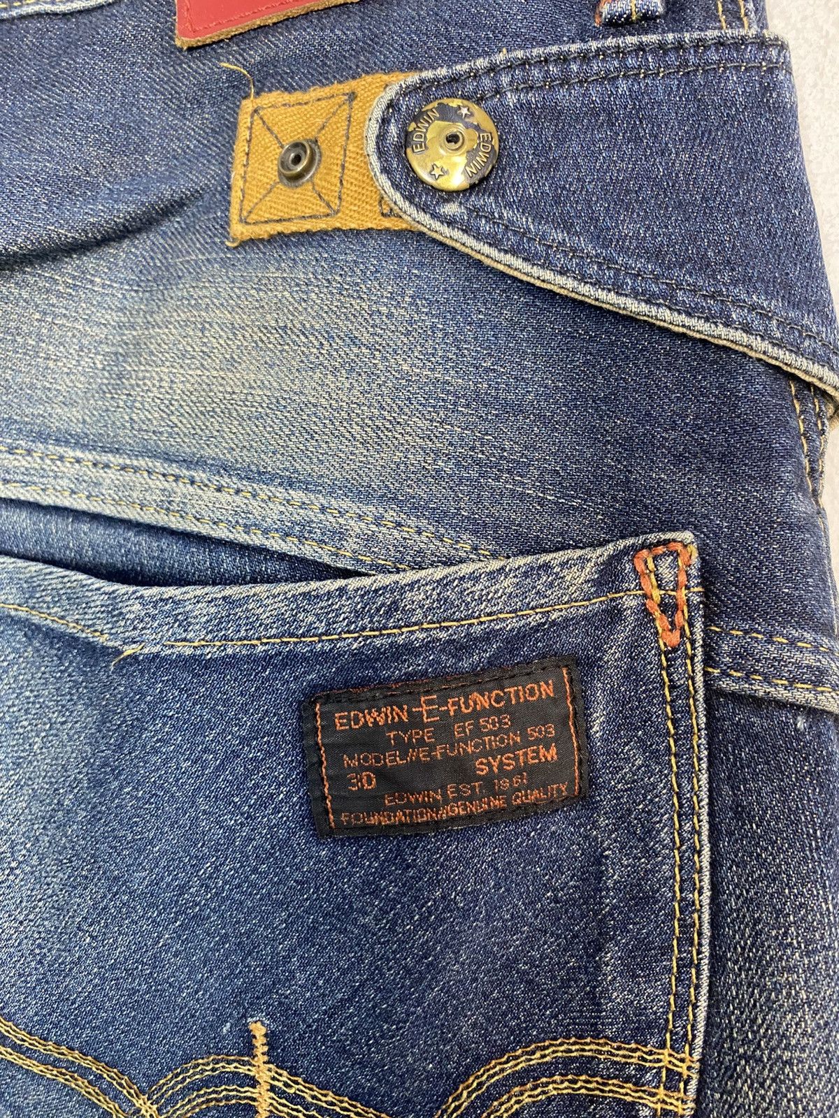 Edwin Edwin E Function 3D System Indigo Denim Unisex Size 28 Size US 29 - 9 Thumbnail