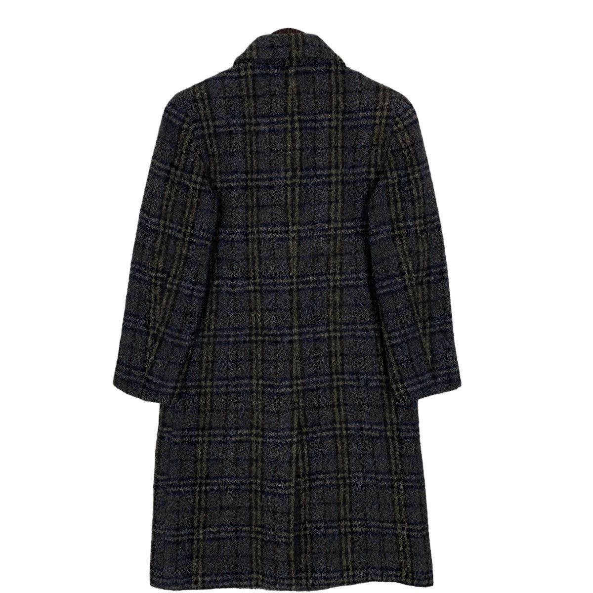 Burberry × Vintage Luxury Brand Burberry London Checkerboard Wool Long Jacket Size S / US 4 / IT 40 - 9 Thumbnail