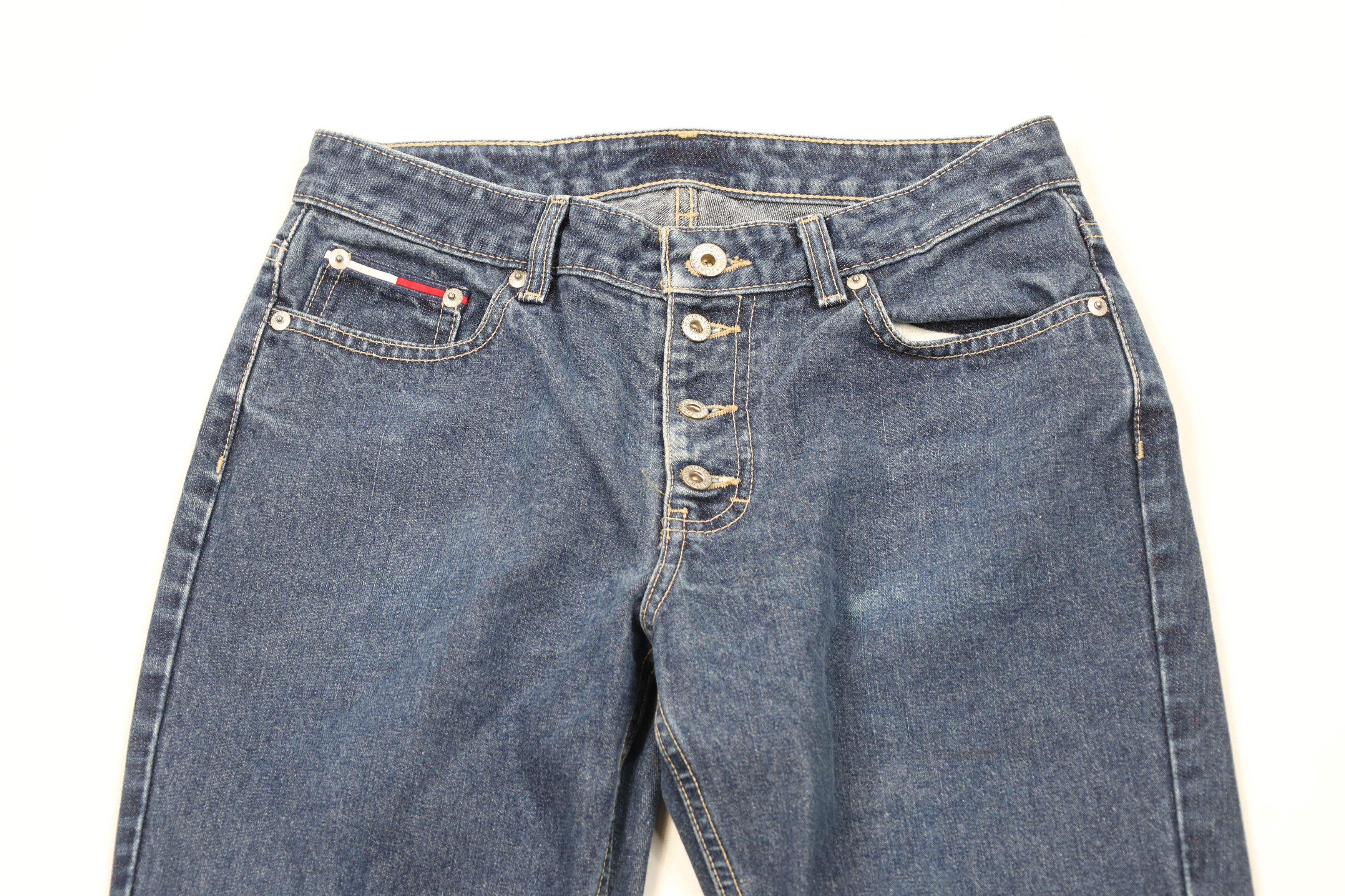 Tommy Hilfiger Vintage Y2K 2000 Tommy Hilfiger Fly Babydoll Flared Jeans Size 28" / US 6 / IT 42 - 2 Thumbnail