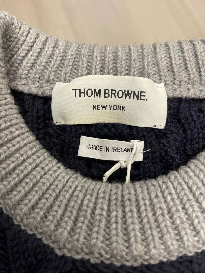 Thom Browne Thom Browne size1 Gray and blue green color round collar wo Size US S / EU 44-46 / 1 - 6 Thumbnail