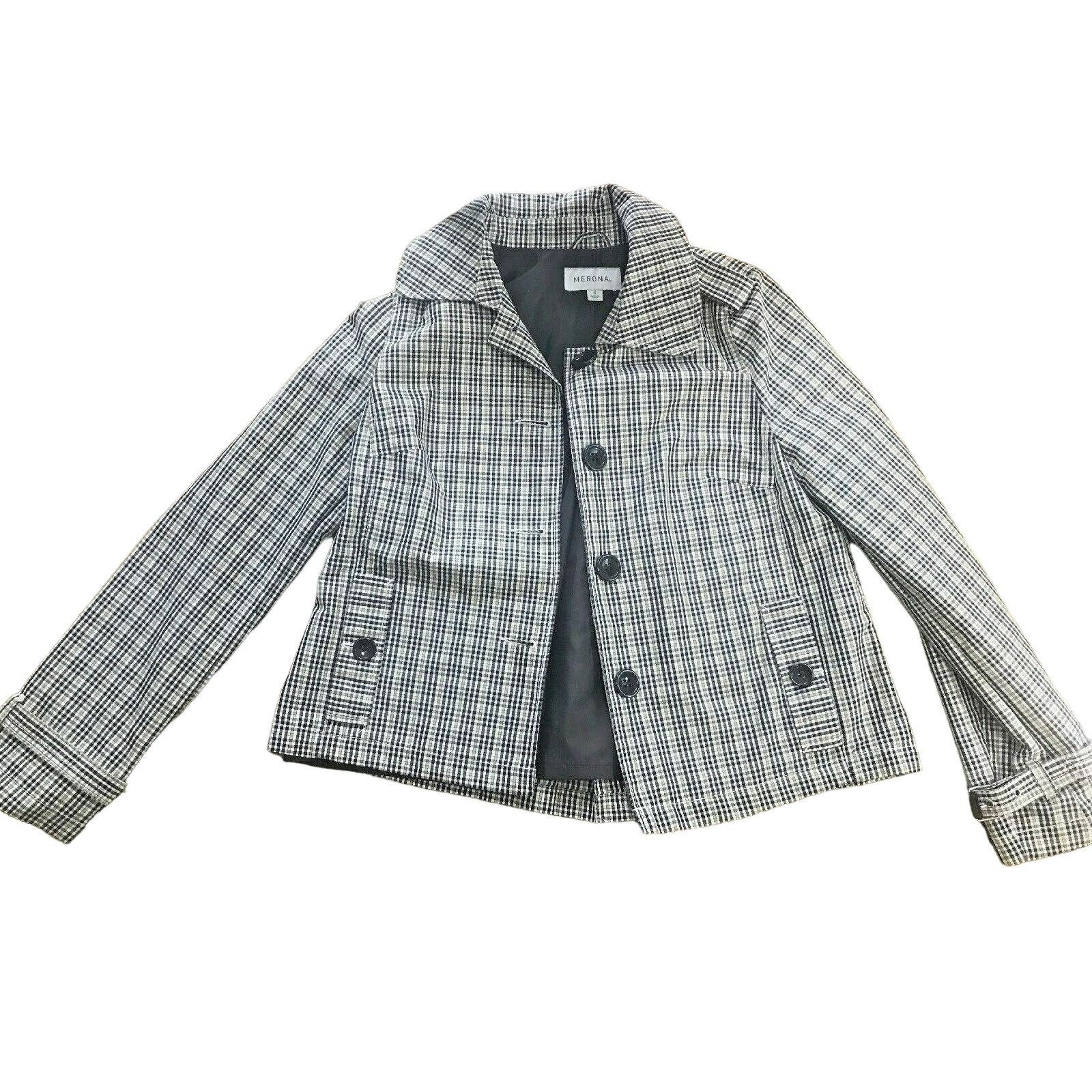 Merona Merona Blazer Jacket Coat SZ S Small Women's Plaid Green Bla Size S / US 4 / IT 40 - 1 Thumbnail