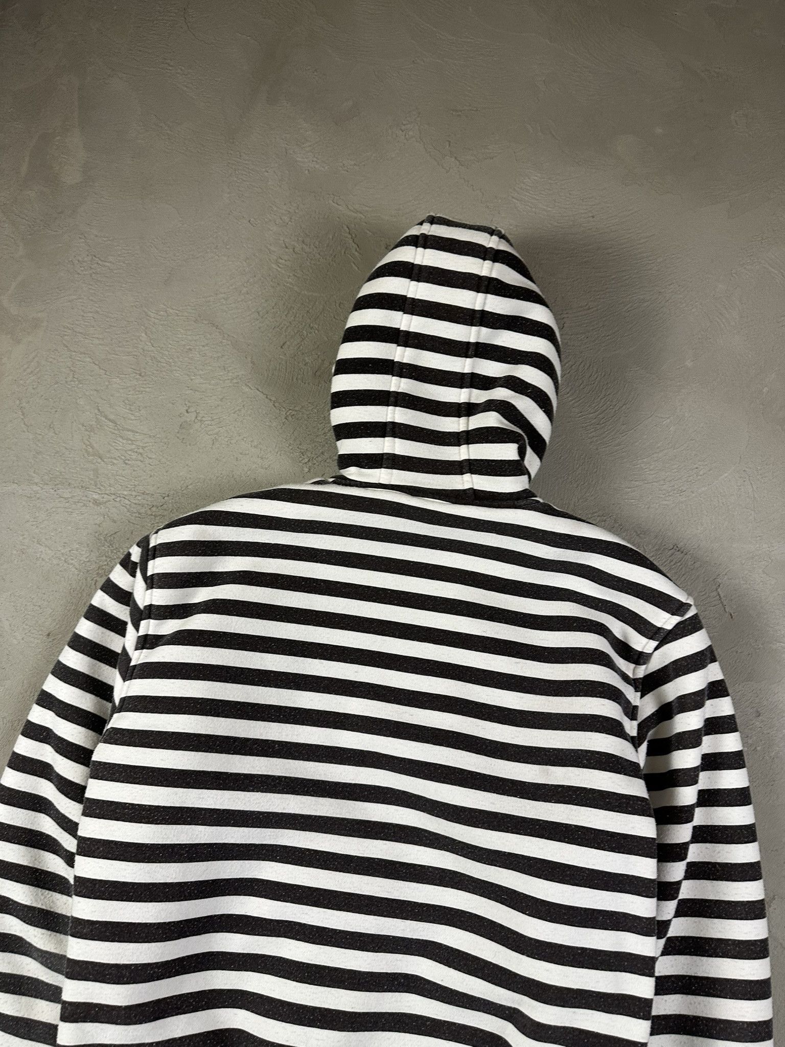 Japanese Brand Vintage Y2k Fur Hood Zip Stripped Hoodie Size US XL / EU 56 / 4 - 13 Thumbnail