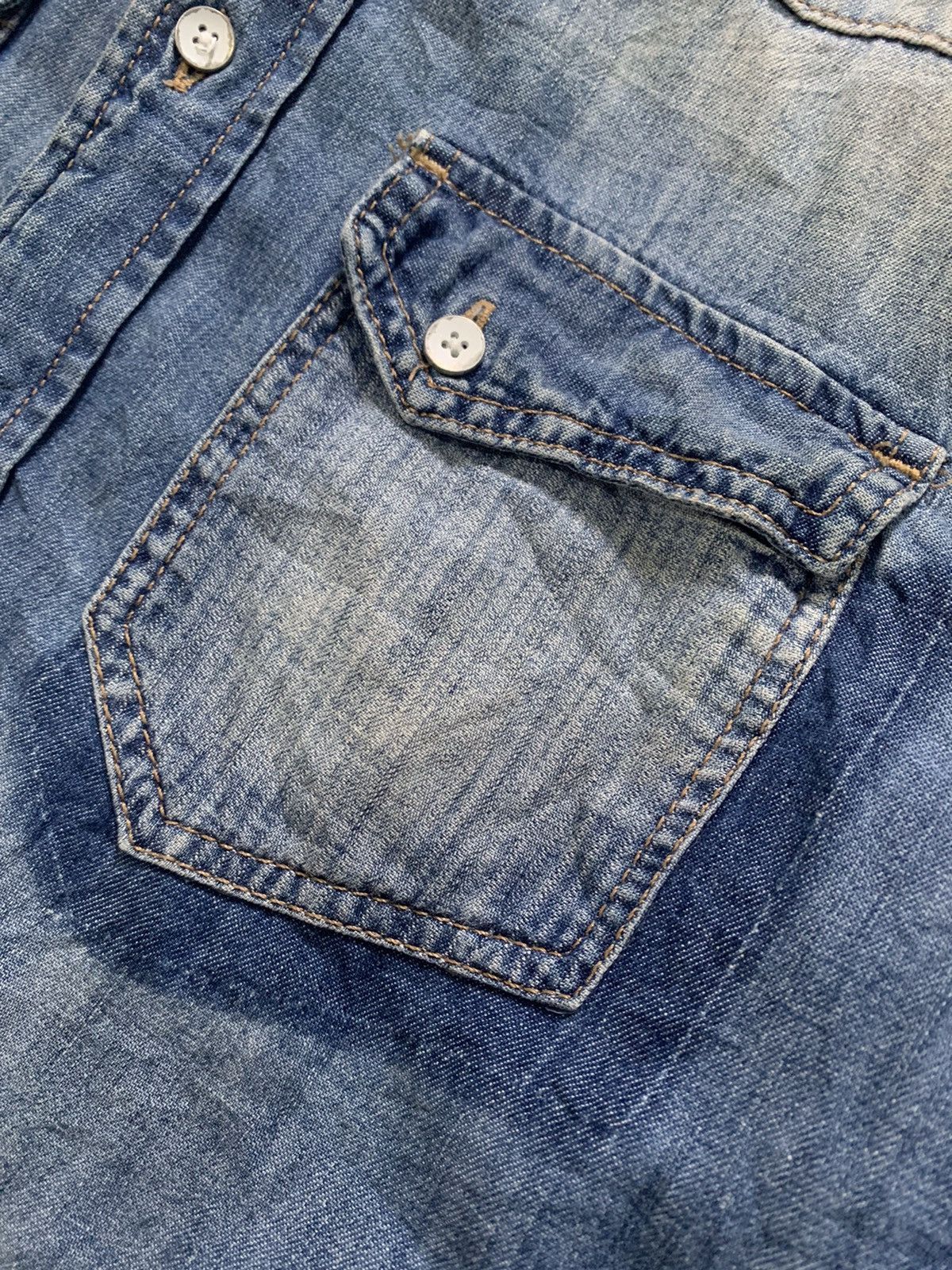 The 1975 The 1975 Distressed Denim Long Shirt by Zara Size US S / EU 44-46 / 1 - 5 Thumbnail