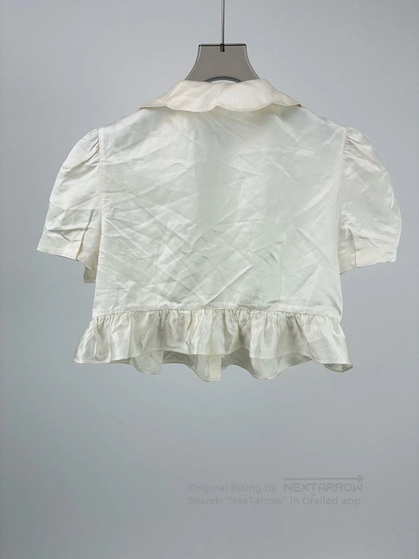 Miu Miu Miumiu Lace Doll Collar Short Sleeve Shirt. Size M / US 6-8 / IT 42-44 - 2 Thumbnail