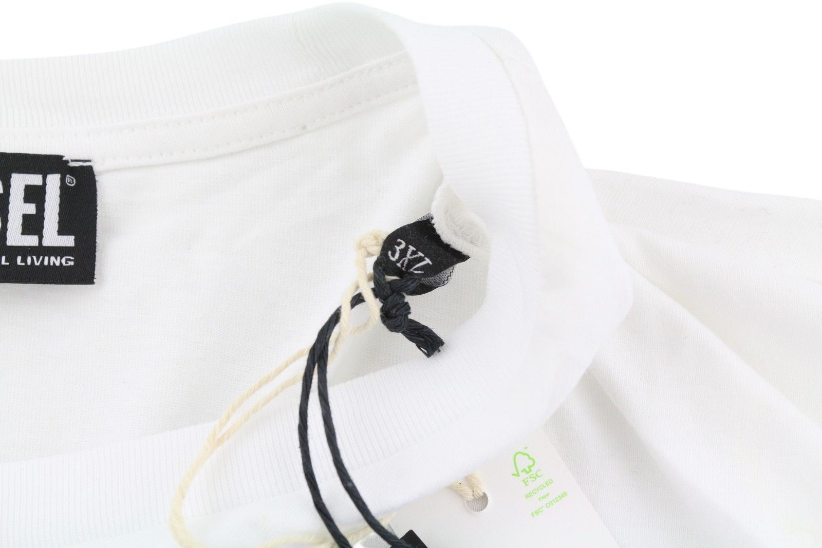 Diesel T-DIEGOS-LS-K27 3XL White Cotton Tricot T-Shirt 40992 Size US XXL / EU 58 / 5 - 6 Thumbnail