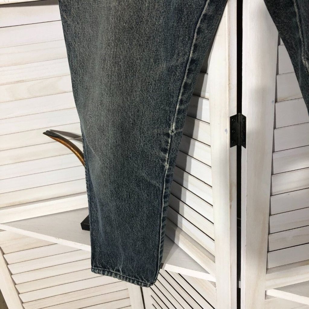 Vintage Y2K cotton jeans high waist wide legs acid wash dark blue 10 Size 32" / US 10 / IT 46 - 12 Thumbnail