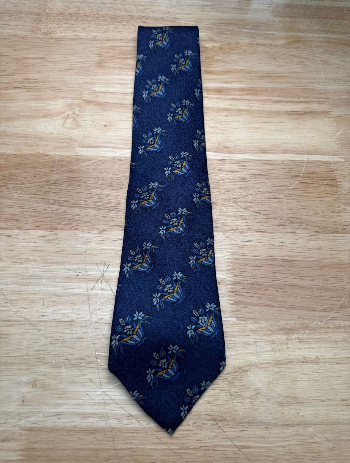 Christian Dior Monsieur Christian Dior Navy Floral Silk Tie | With COA Size ONE SIZE - 1 Thumbnail