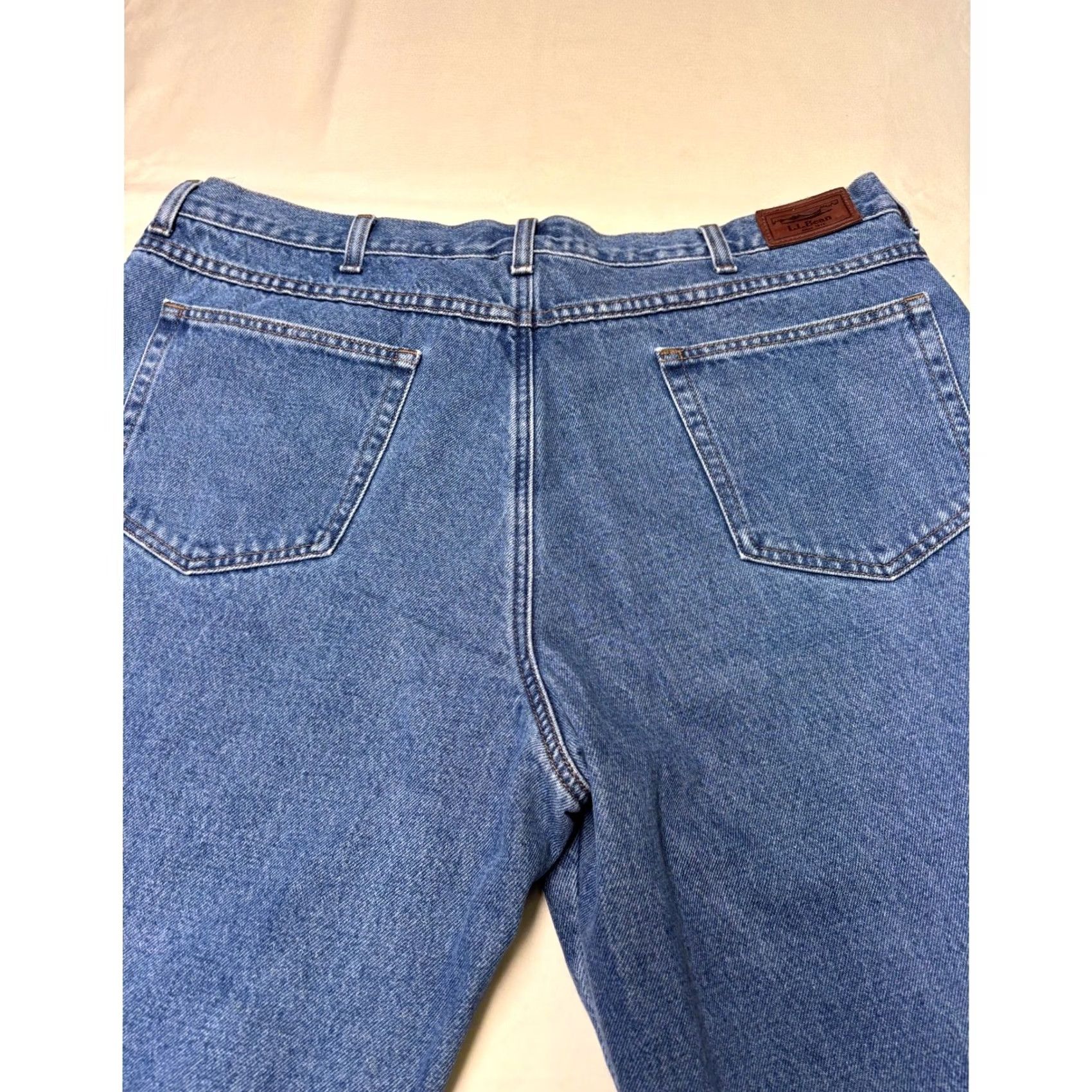 Denime Vintage LL Bean Natural Fit Jeans 42x30 Blue Plaid Lined Denim Men's Size US 42 / EU 58 - 7 Thumbnail