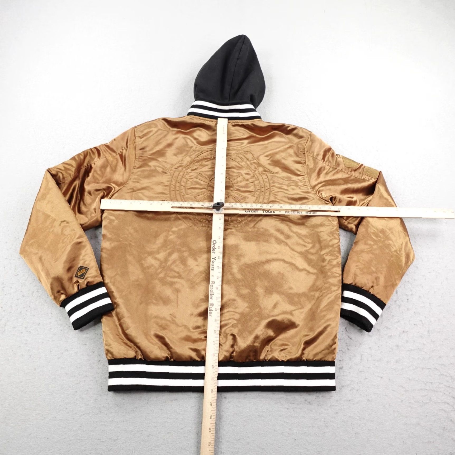 Star Wars Star Wars Jacket Mens Large Gold Endor Scout Trooper Satin Bomber Hooded Coat Size US L / EU 52-54 / 3 - 5 Thumbnail