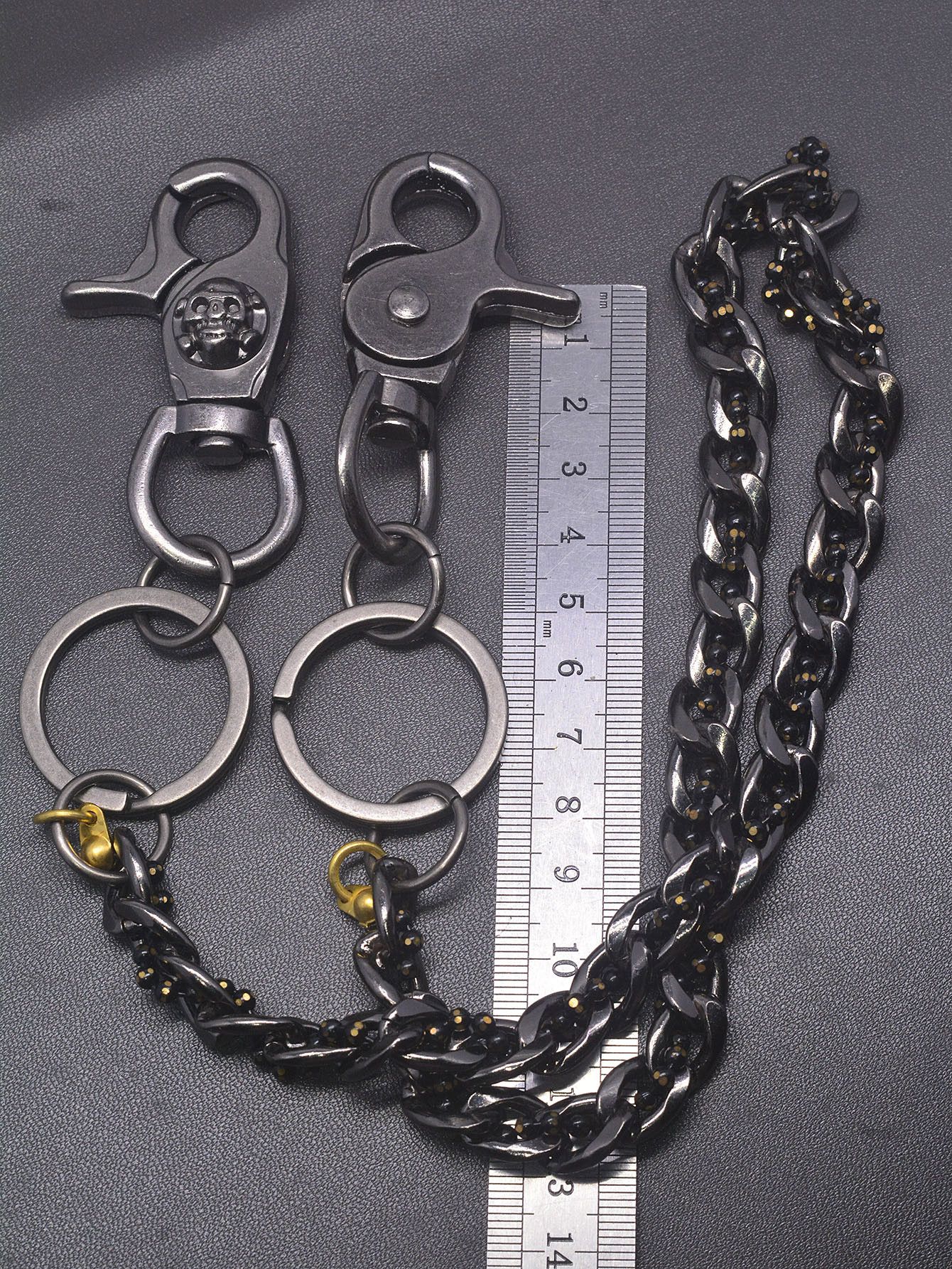 Japanese Brand Gunmetal Black Biker Pants Chain 26-Inch Keychain Size ONE SIZE - 2 Thumbnail