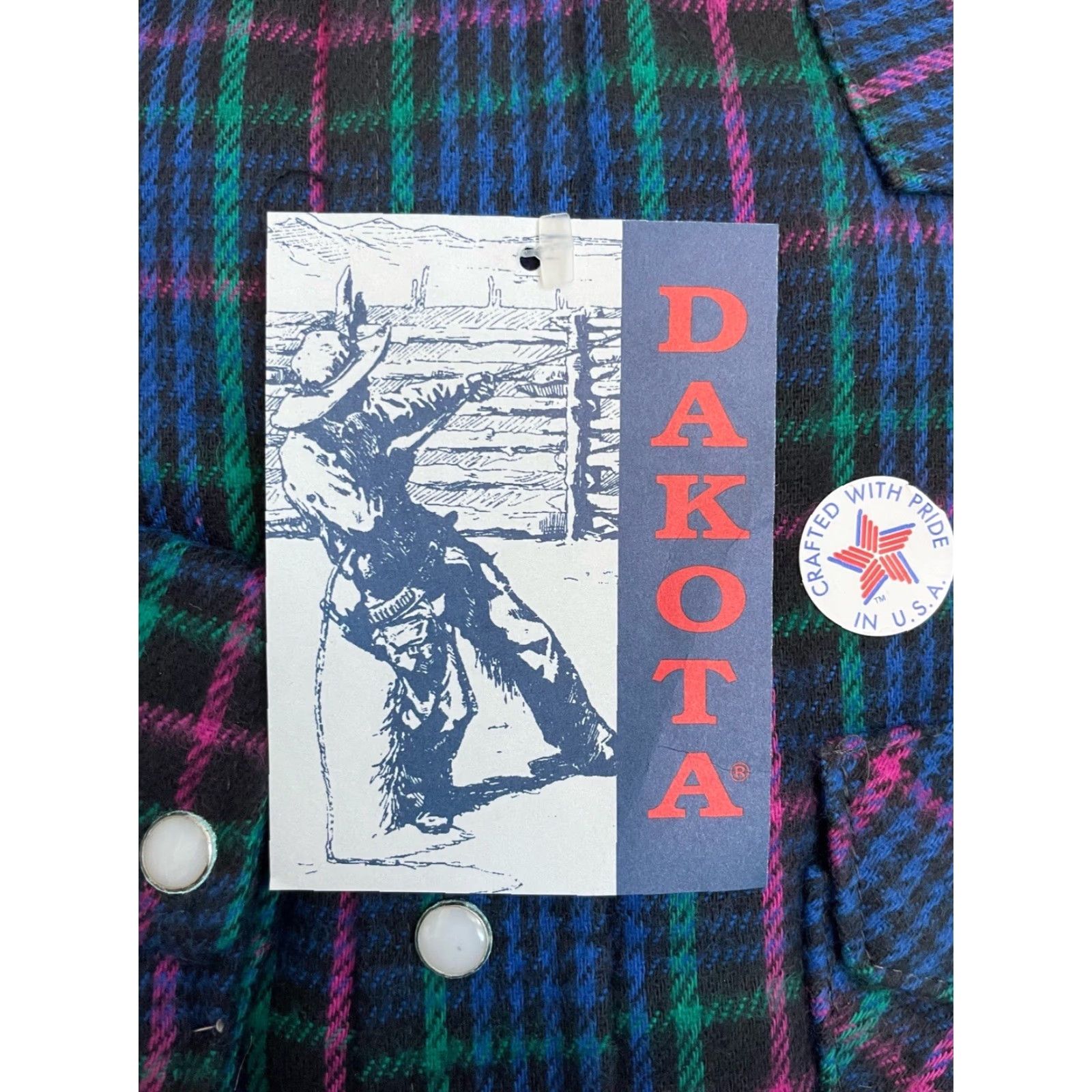 Vintage VINTAGE Five Brother Dakota heavyweight flannel shirt Mens 2XL Blue Plaid Heavyweight Cotton Pearlized snaps 80s NOS NWT Size US XXL / EU 58 / 5 - 3 Thumbnail