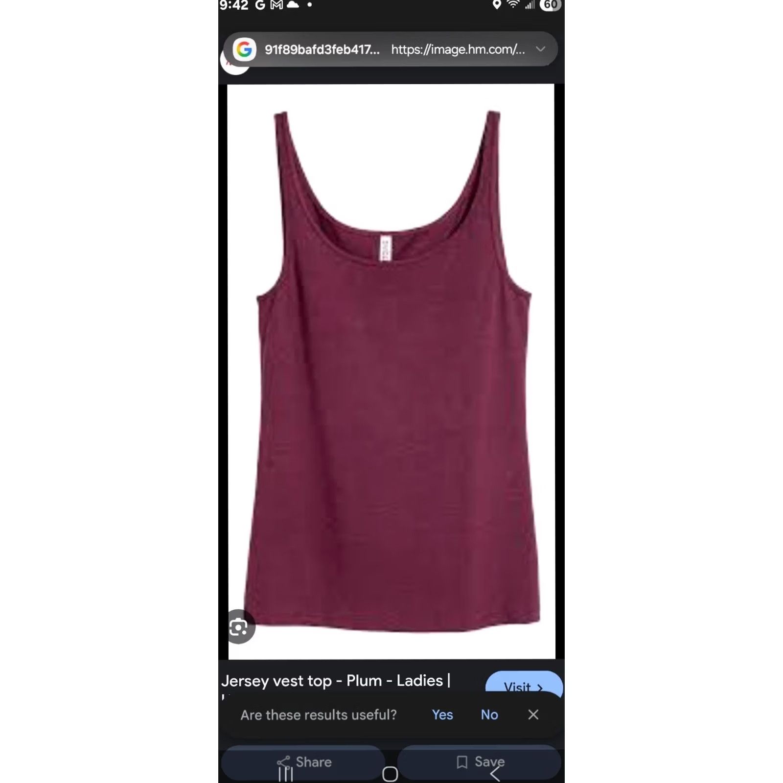 Old Navy H&M DIVIDED Jersey vest top - Plum - Ladies | H&M MEDIUM Tank Top Women Ribbed Sleeveless Size M / US 6-8 / IT 42-44 - 2 Thumbnail