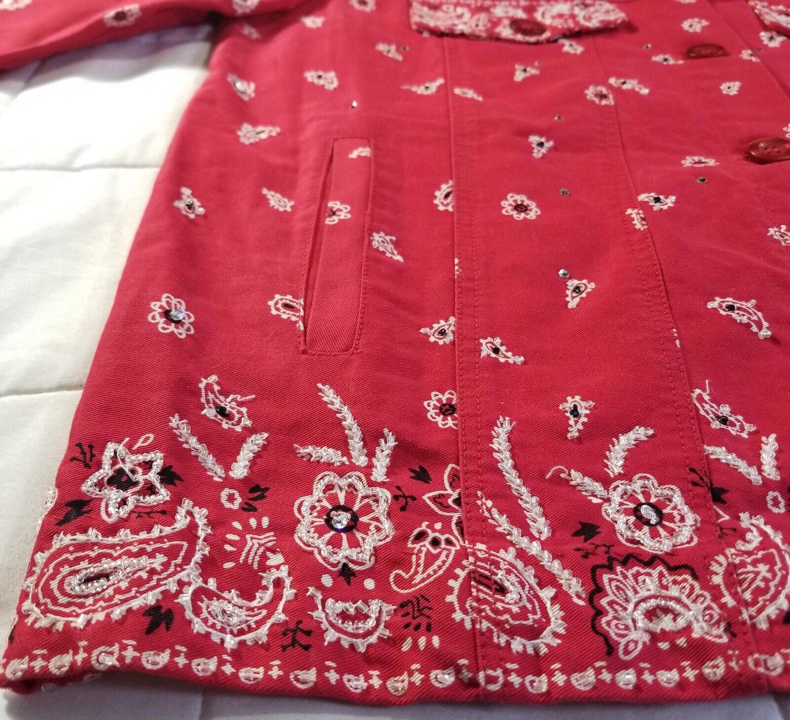 Other The Quacker Factory Red Shirt w/ Paisley/Rhinestones Size 8 Size M / US 6-8 / IT 42-44 - 10 Thumbnail