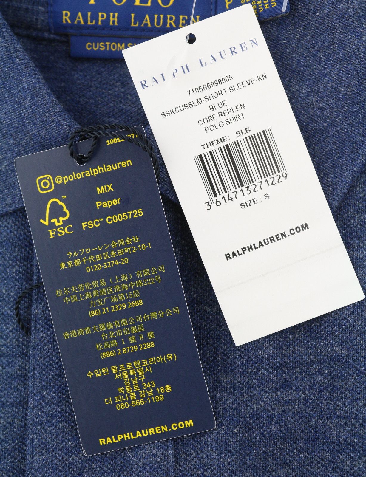 Ralph Lauren CUSTOM SLIM FIT S Melange Embroidered Logo 87910 Size US S / EU 44-46 / 1 - 12 Thumbnail
