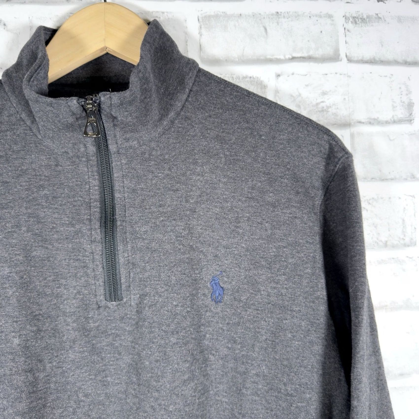 Polo Ralph Lauren Polo Ralph Lauren Gray Half Zip Pullover Mens Size M Sweater Clothing Size US M / EU 48-50 / 2 - 2 Thumbnail