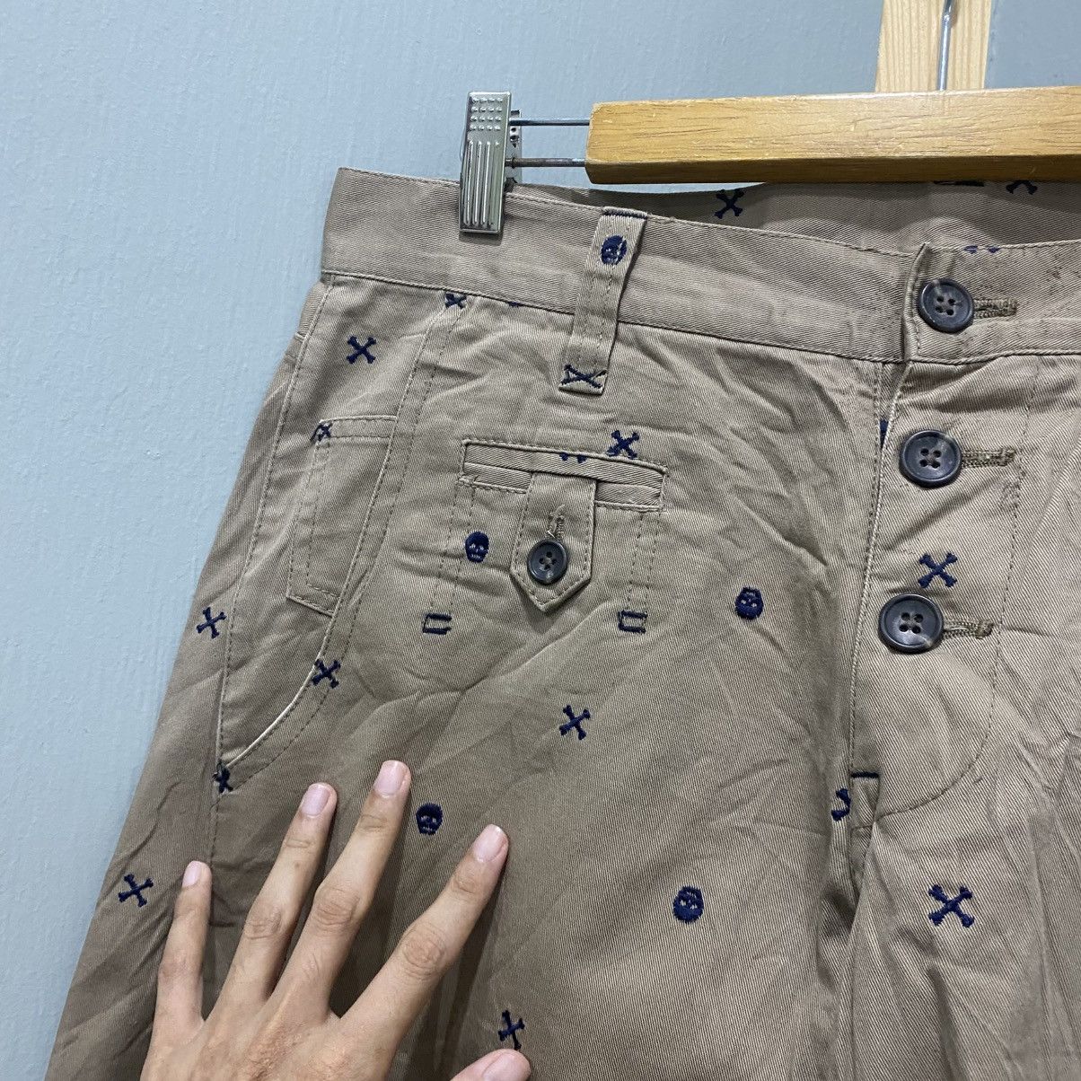 PPFM Archive PPFM Skull & Cross Embroidery Chino Japanese Brand Size US 32 / EU 48 - 9 Thumbnail