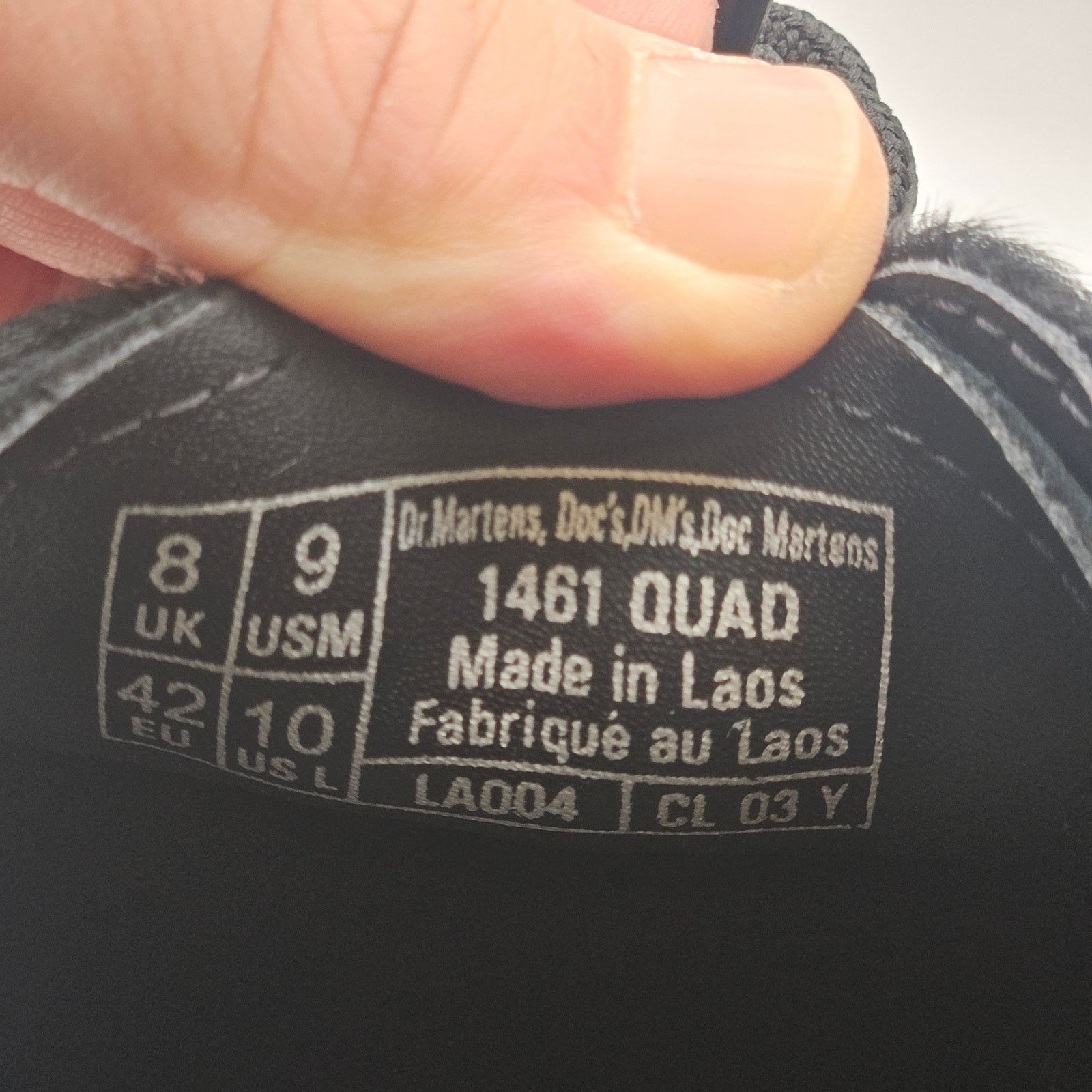 Dr. Martens DR MARTENS MEN'S 9 WOMEN'S 10 OXFORD 1641 QUAD BLACK Size US 9 / IT 39 - 6 Thumbnail