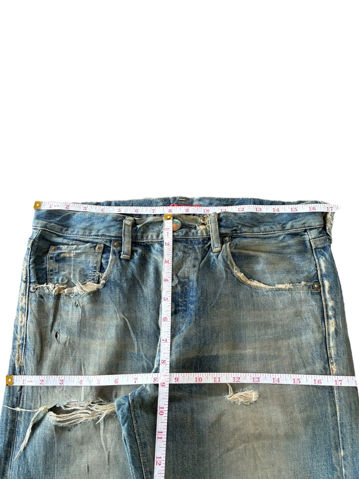 Edwin Vintage Japanese Red Card Buckle Back Mud Wash Distress Jean Size US 34 / EU 50 - 6 Thumbnail