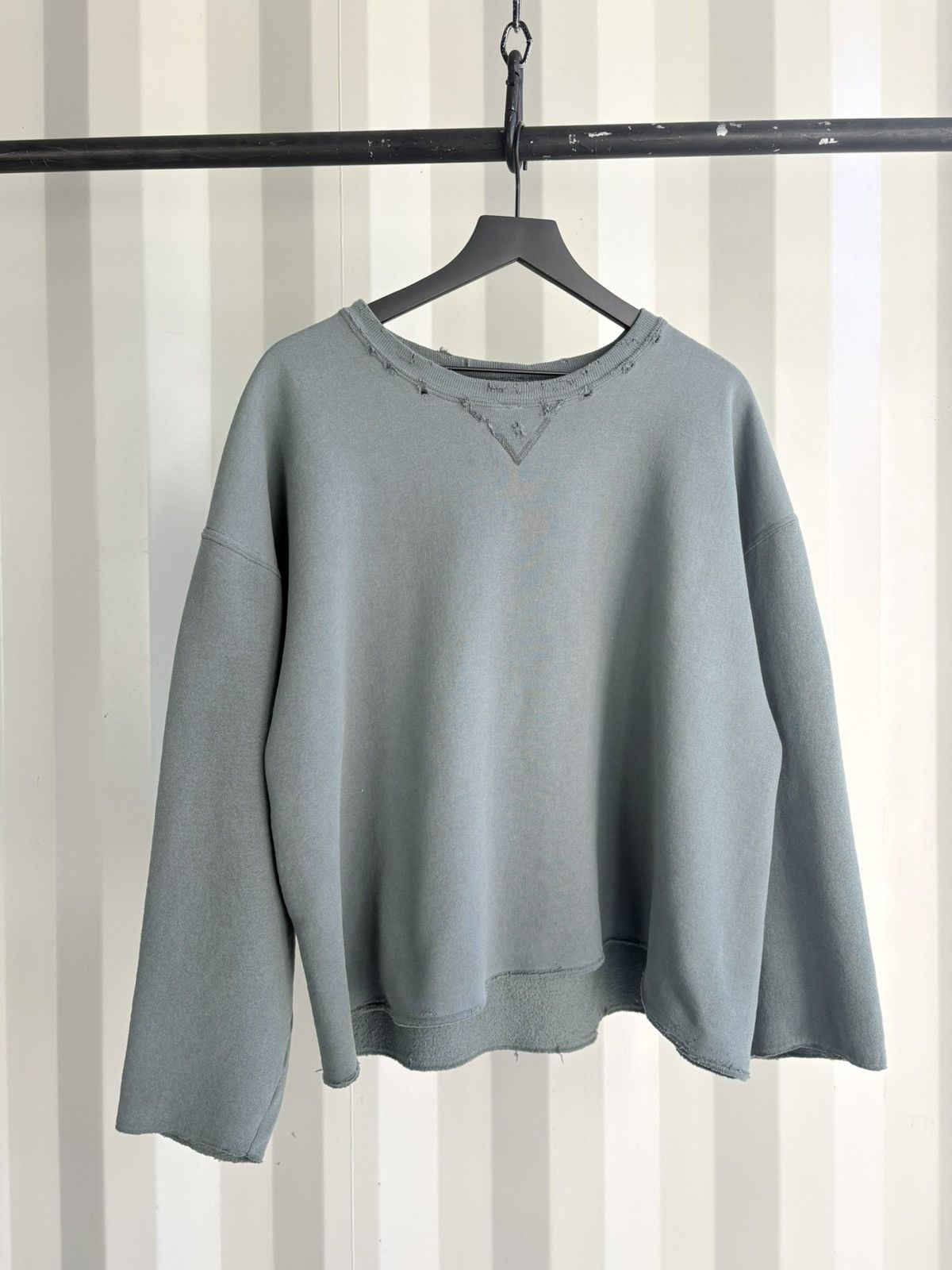 Thrashed Cutoff Boxy Distressed Faded Sweater Grunge Band