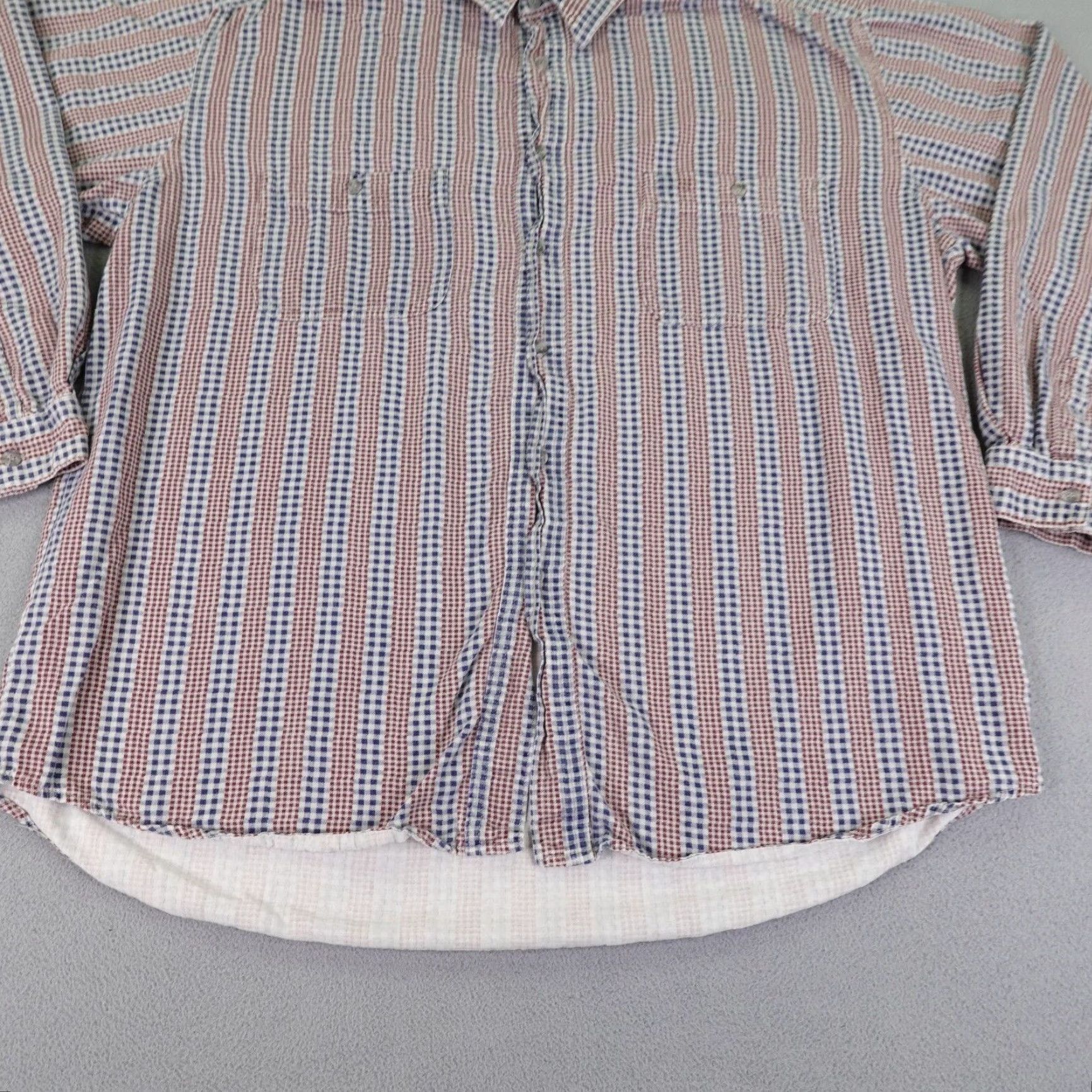 Guess VINTAGE GUESS Shirt Large Blue Red Plaid Flannel Button-Up 90s Workwear Mens Size US L / EU 52-54 / 3 - 4 Thumbnail