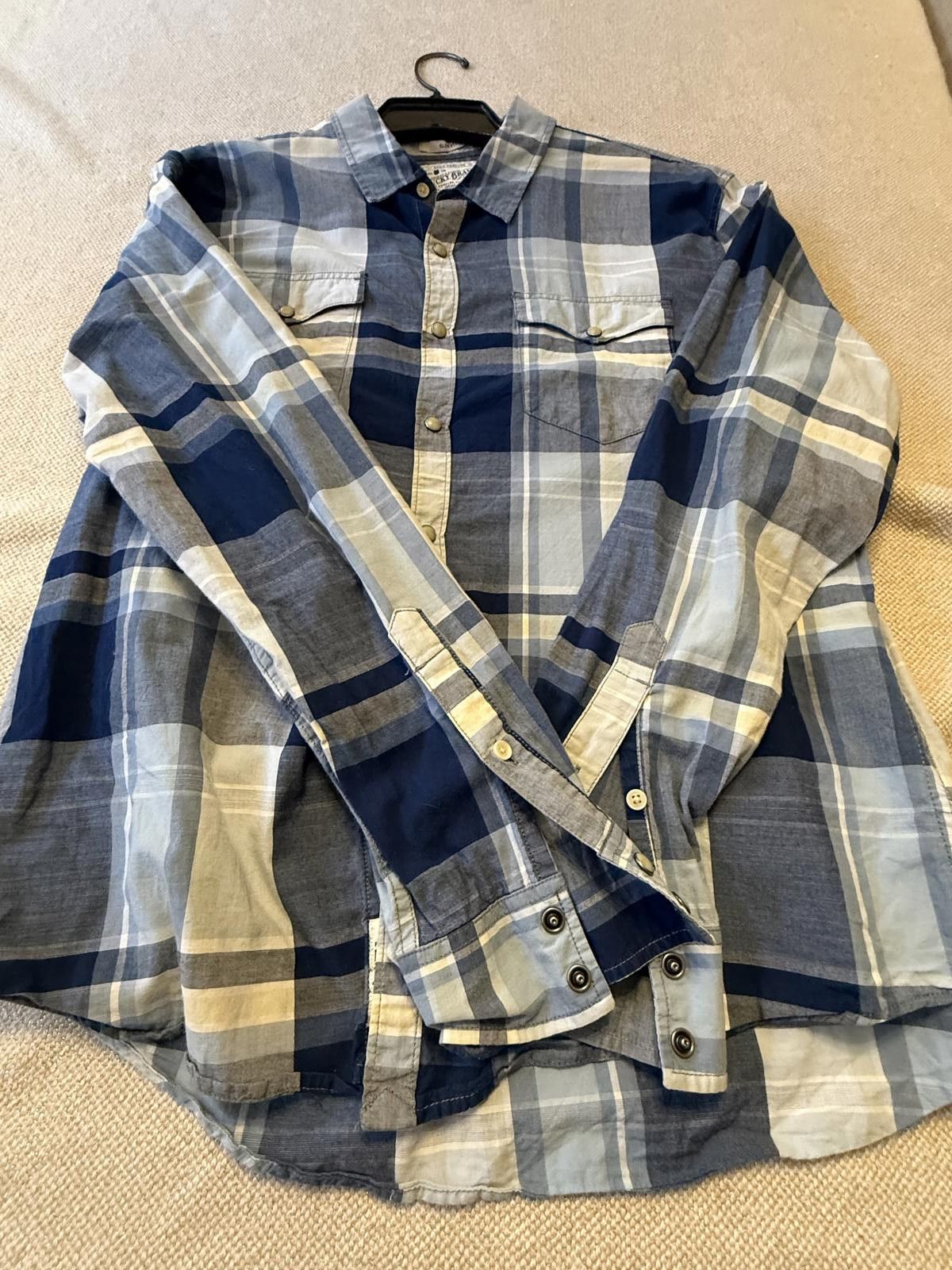 Lucky Brand Lucky Brand Men's Blue Plaid Long Sleeve Shirt Large Size US L / EU 52-54 / 3 - 1 Thumbnail