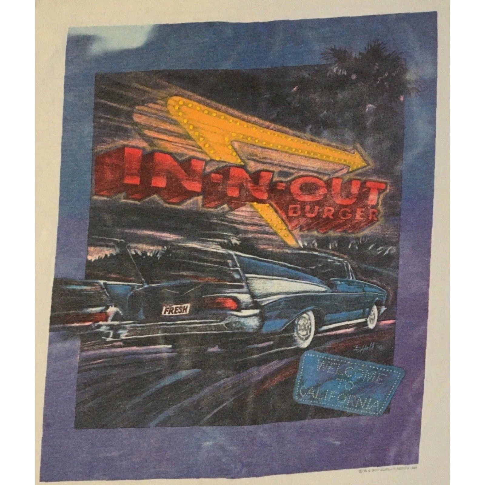 Vintage VINTAGE 90s In N Out Burger Faded Distress Shirt L White Men Short Sleeve T-Shirt USA Mcdonalds Fast Food Surf Grunge 80s Size US L / EU 52-54 / 3 - 3 Thumbnail
