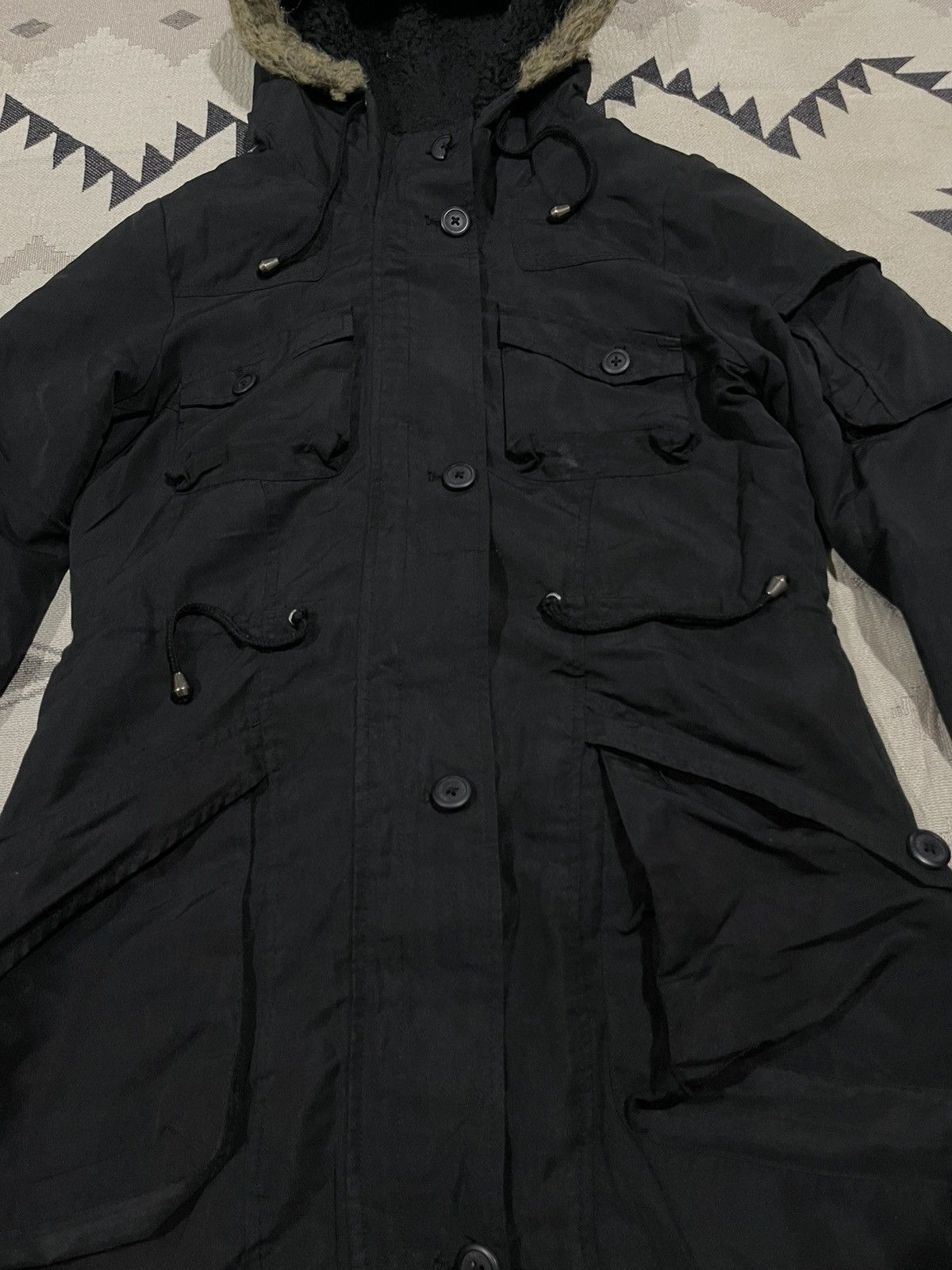 Von Dutch 2000s VON DUTCH MULTIPOCKET FISH TAIL FUR HOODIE PUNK PARKA Size M / US 6-8 / IT 42-44 - 5 Thumbnail